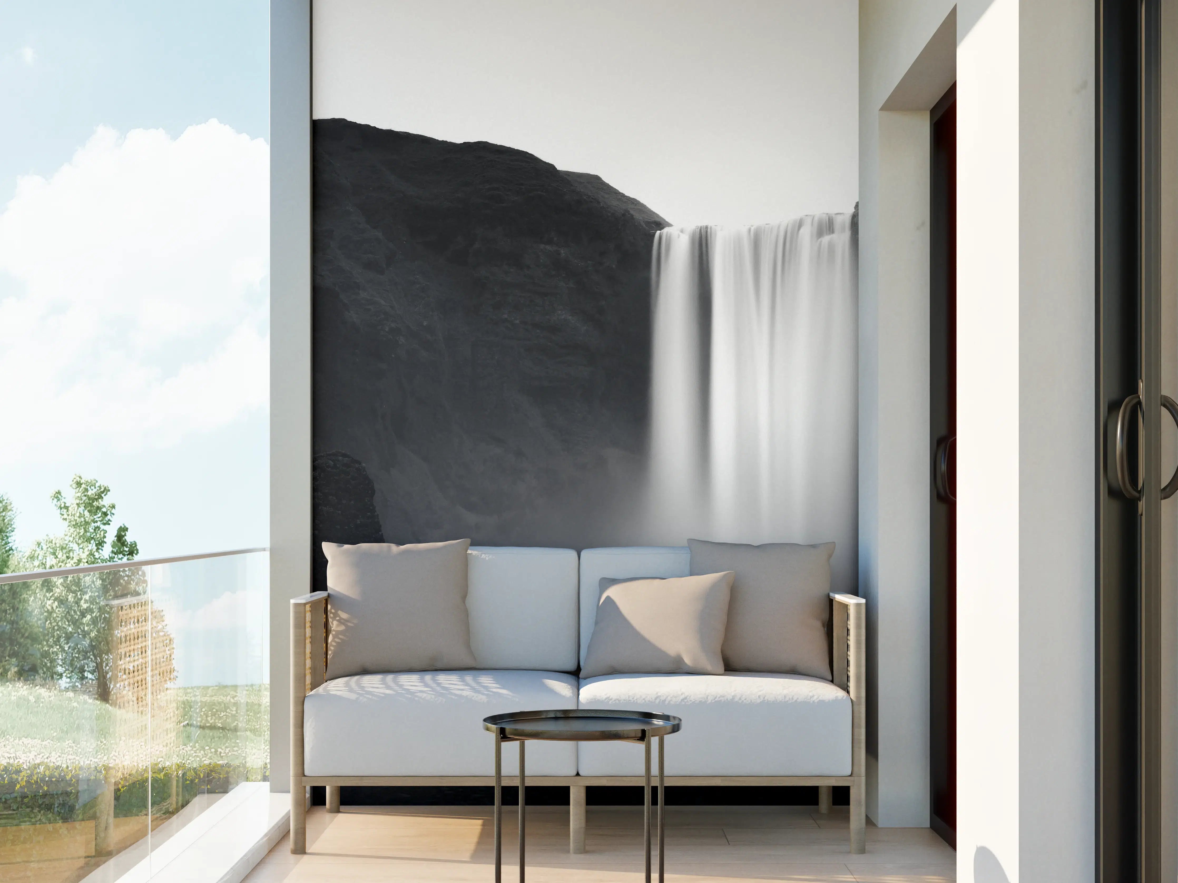 Wandverkleidung außen - Kunstfotografie - Skogafoss Wasserfall, Island