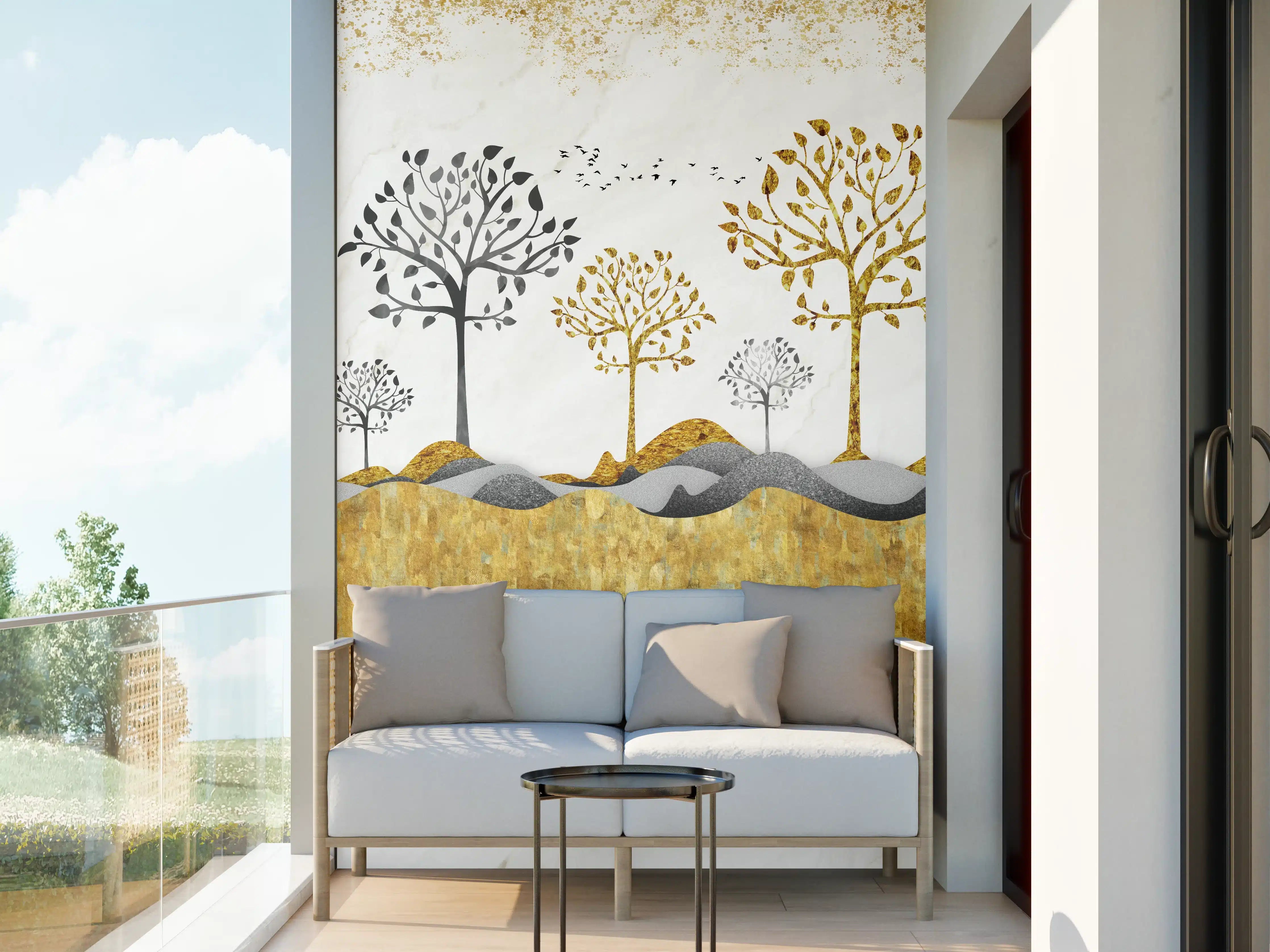 Wandverkleidung außen - Kunsttapete einer Landschaft