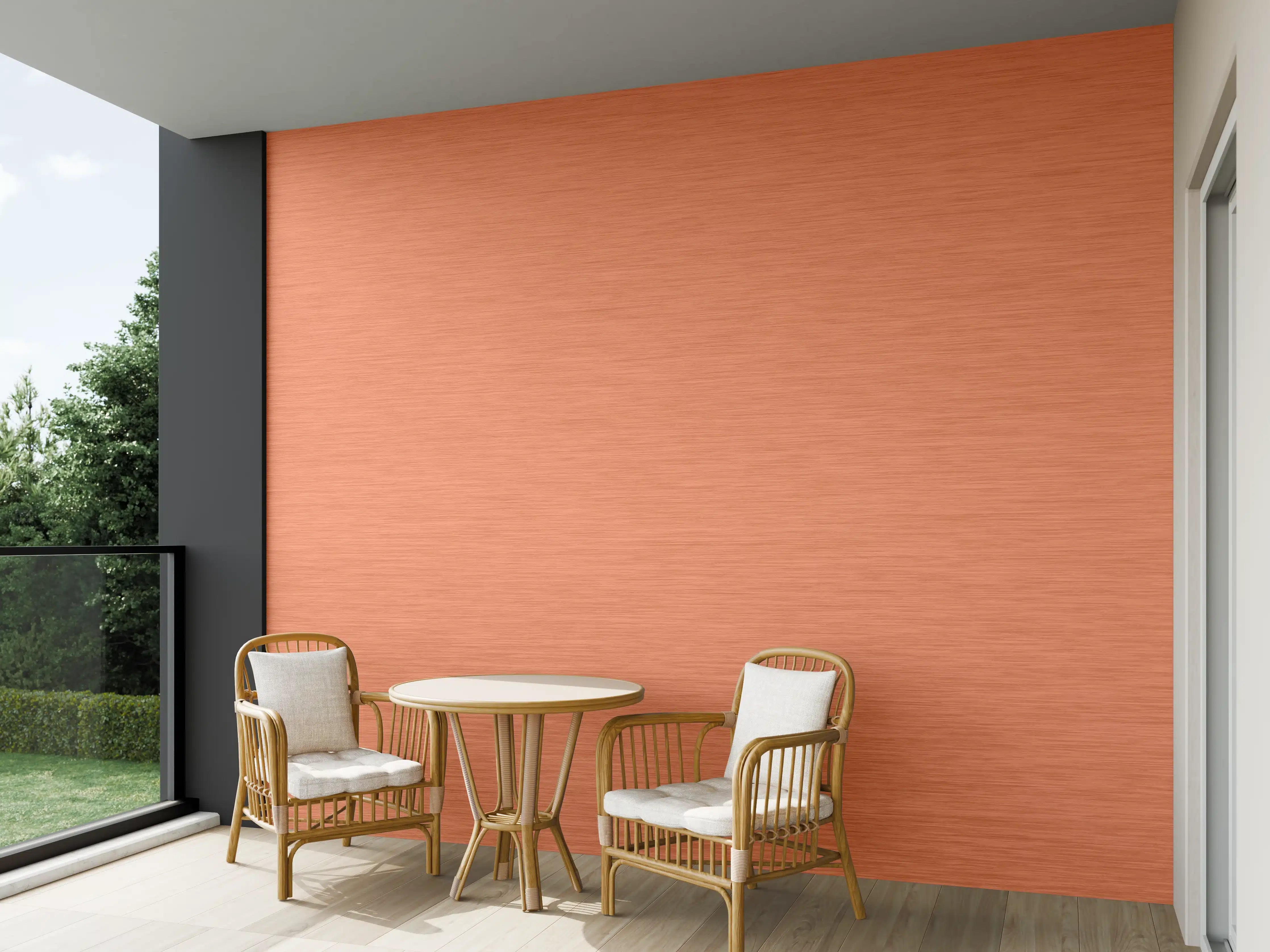 Wandverkleidung außen - Kupferfarbene Metalltextur