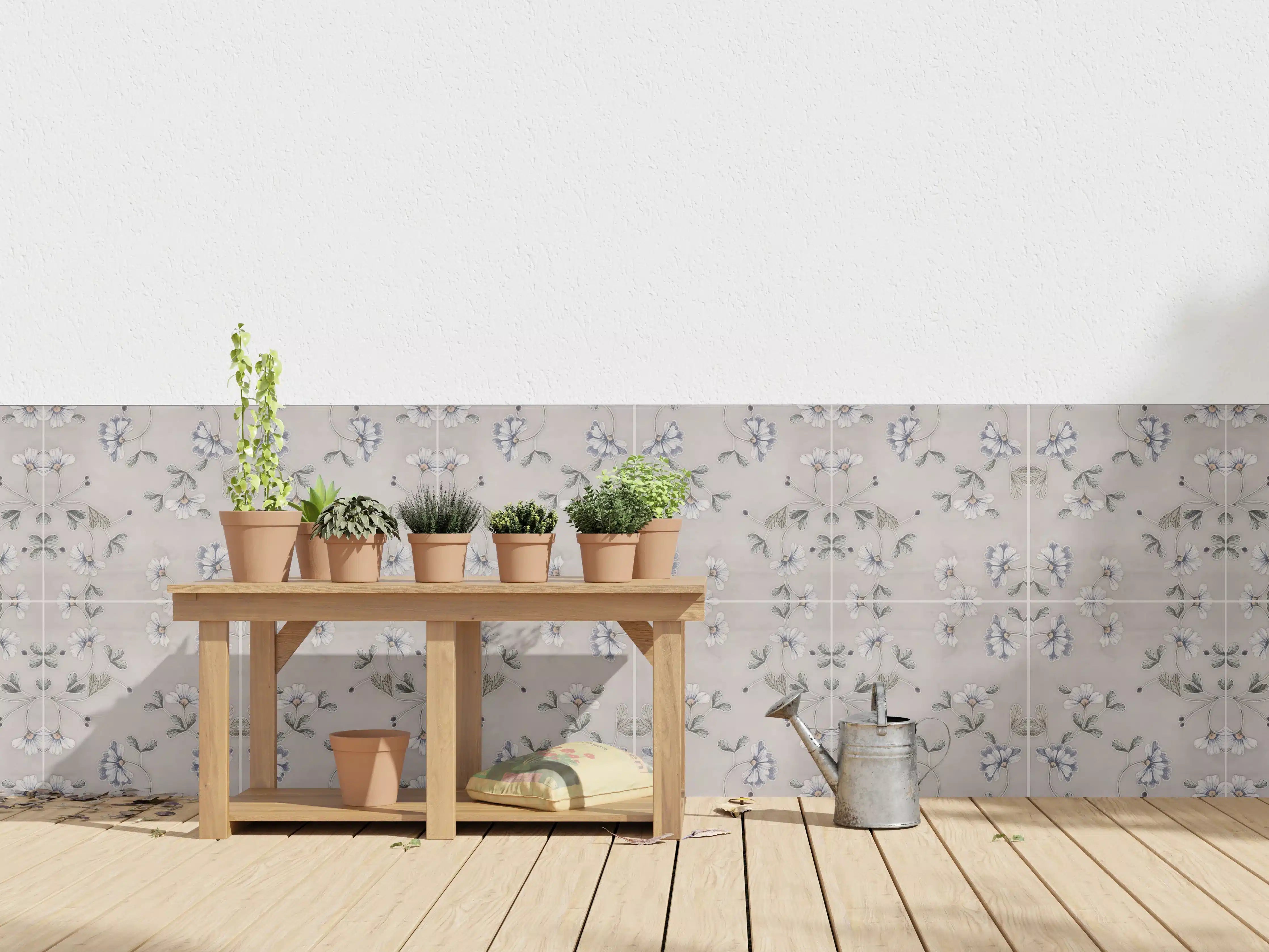 Wandverkleidung außen - Lädierte Vintage Patchwork-Fliesen