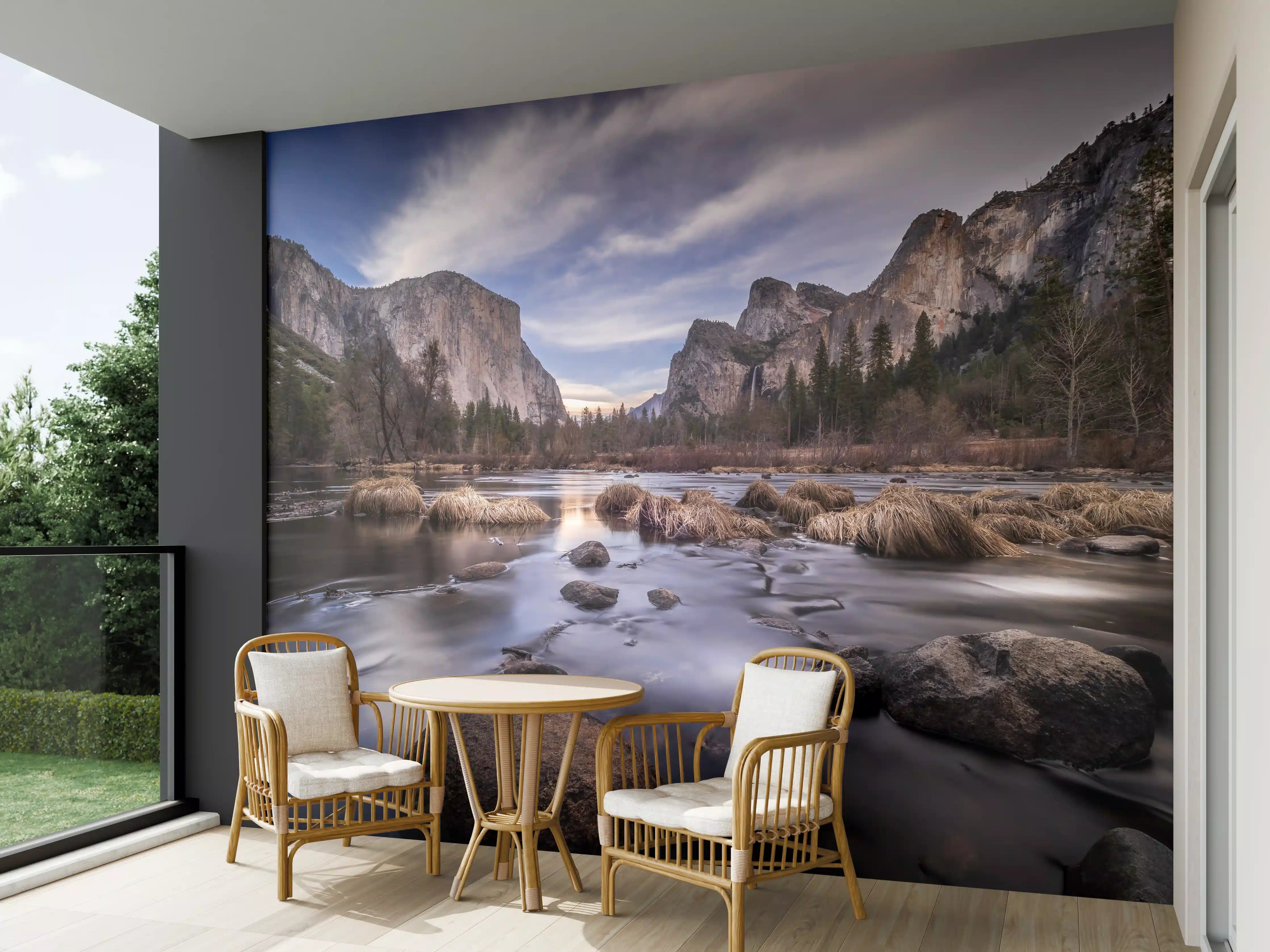 Wandverkleidung außen - Landschaft des Yosemite Valley Kalifornien