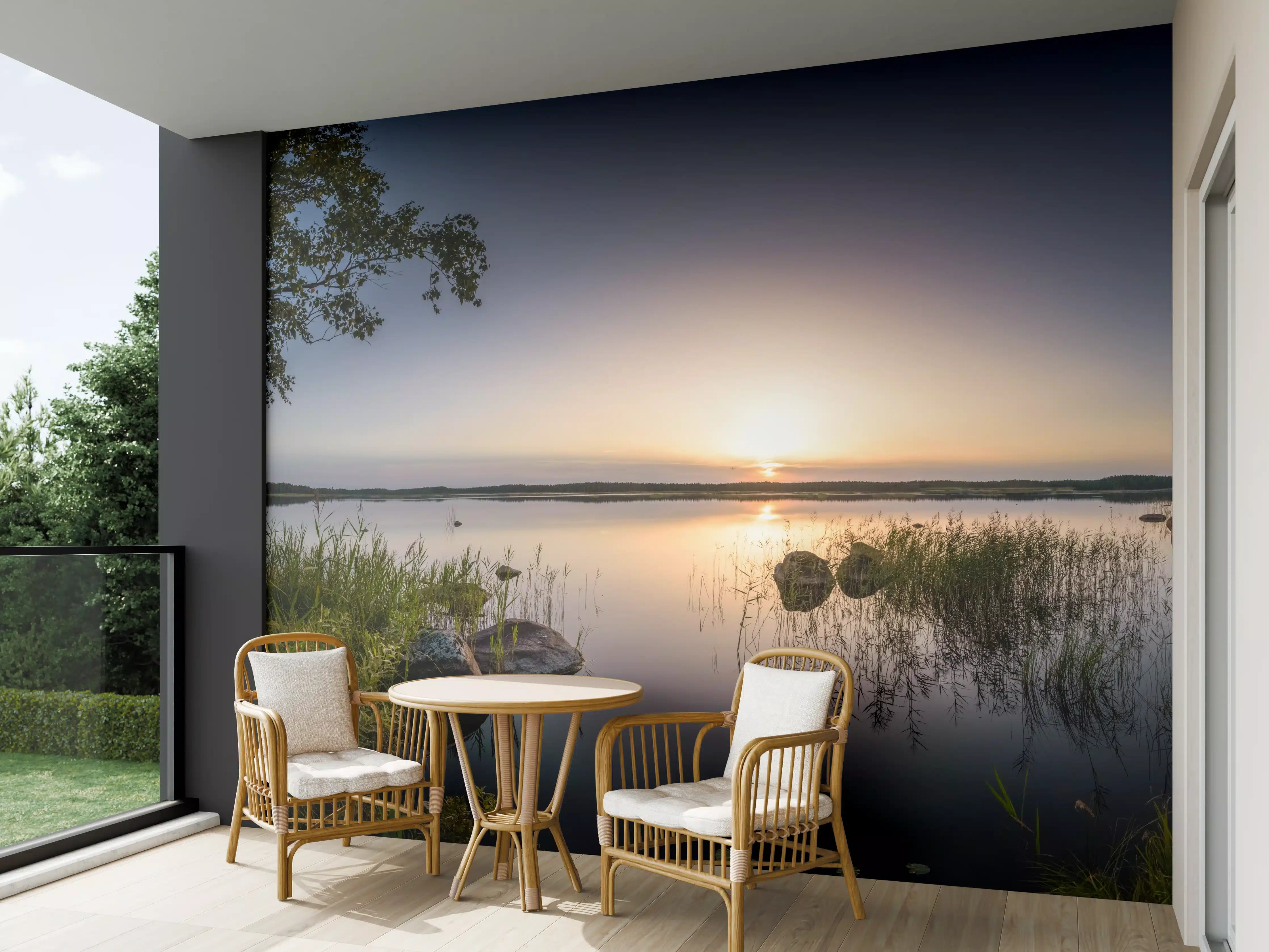 Wandverkleidung außen - Landschaft in der Dämmerung - Sonnenuntergang