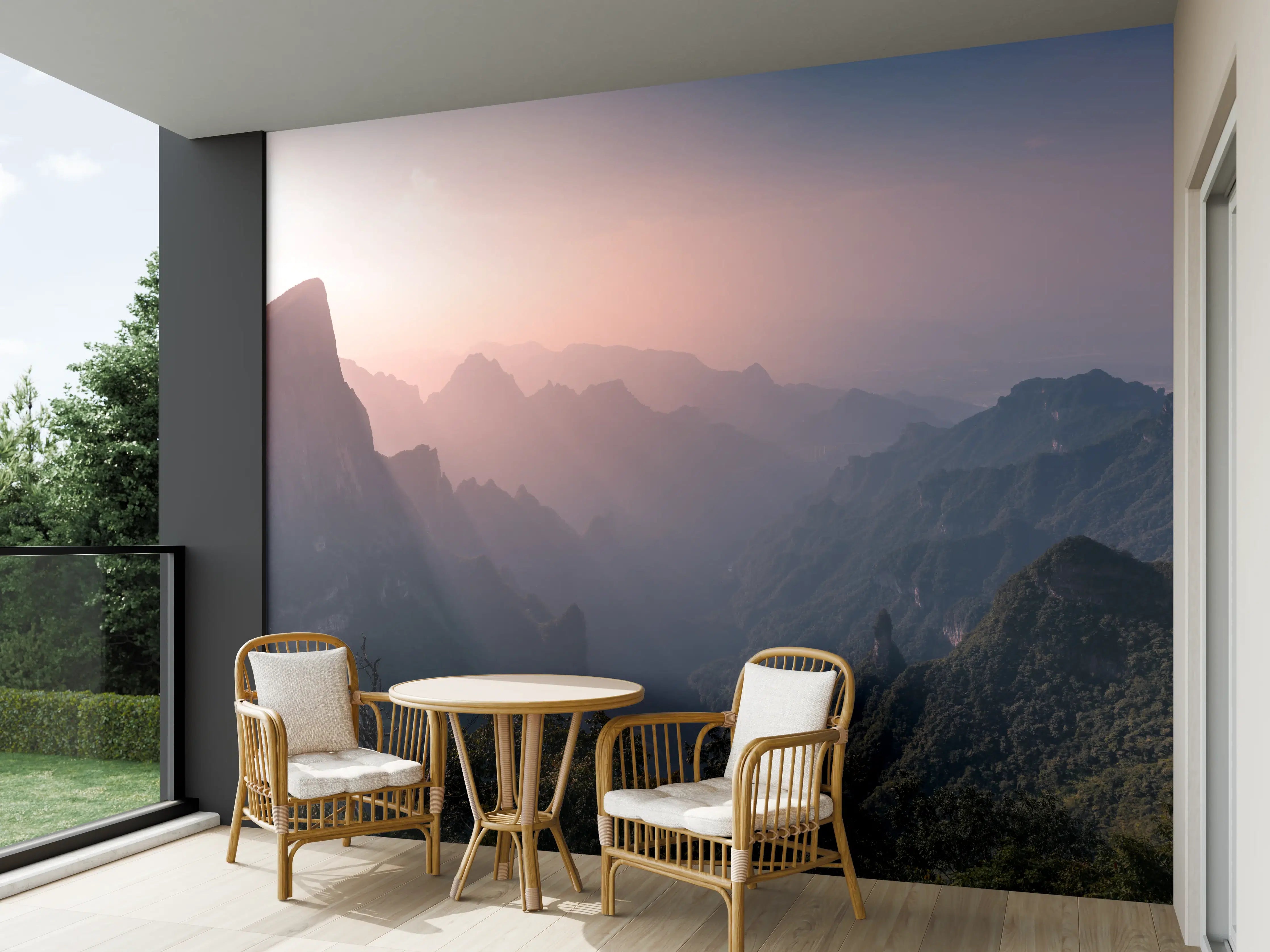 Wandverkleidung außen - Landschaftsblick - Berg Tianmen