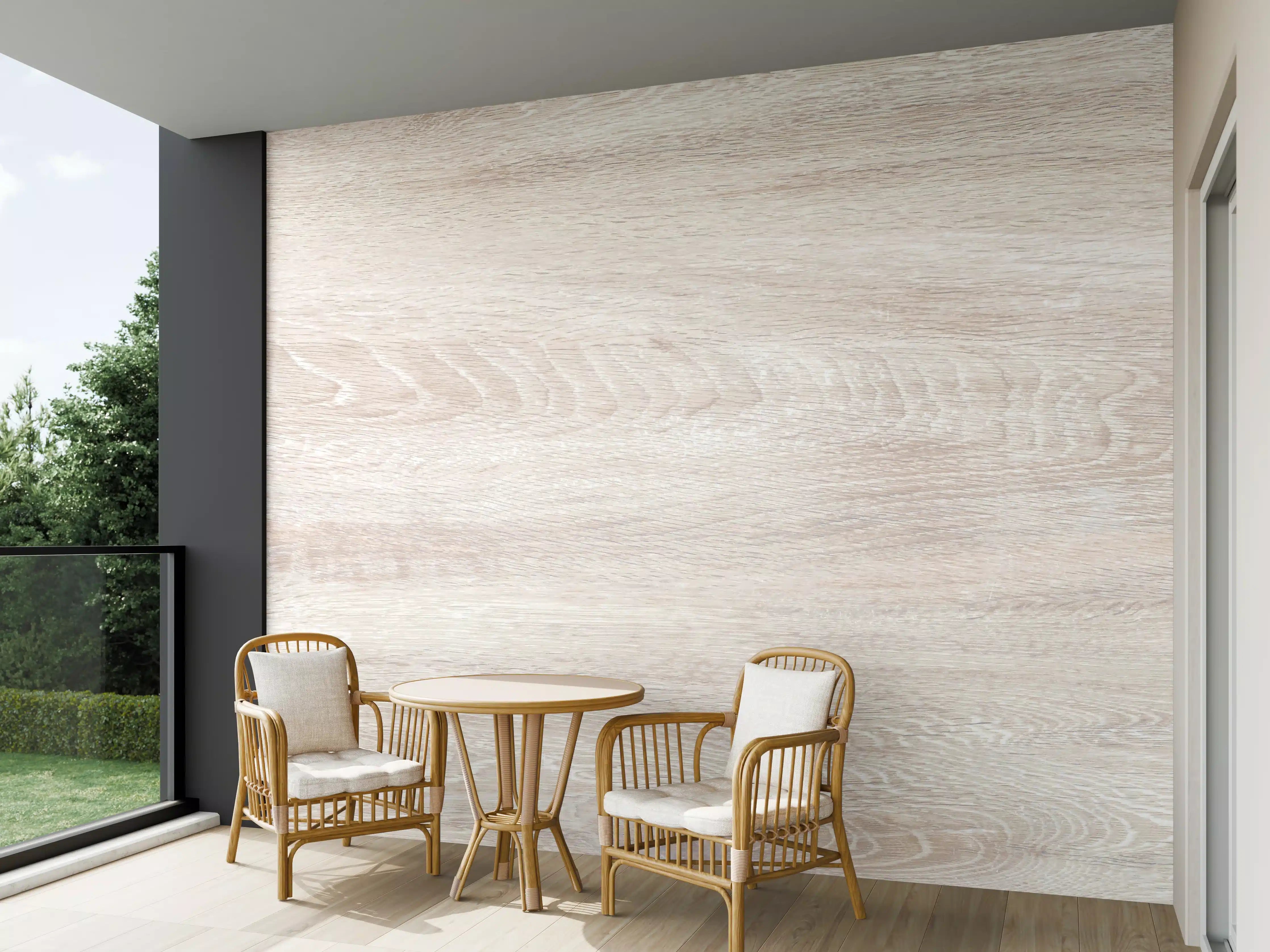 Wandverkleidung außen - Lange beige Holzplatte