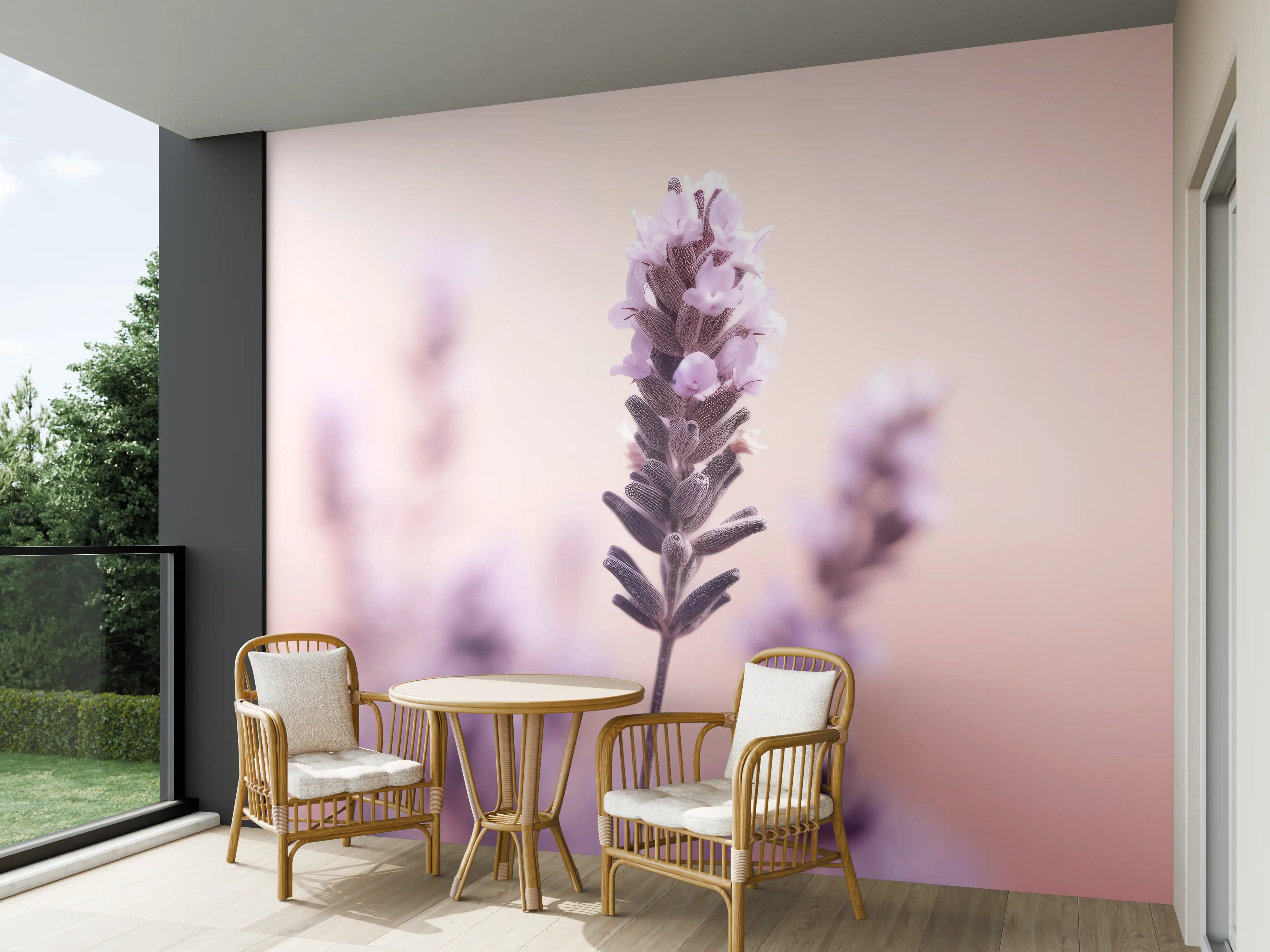 Wandverkleidung außen - Lavendel im sanften Licht