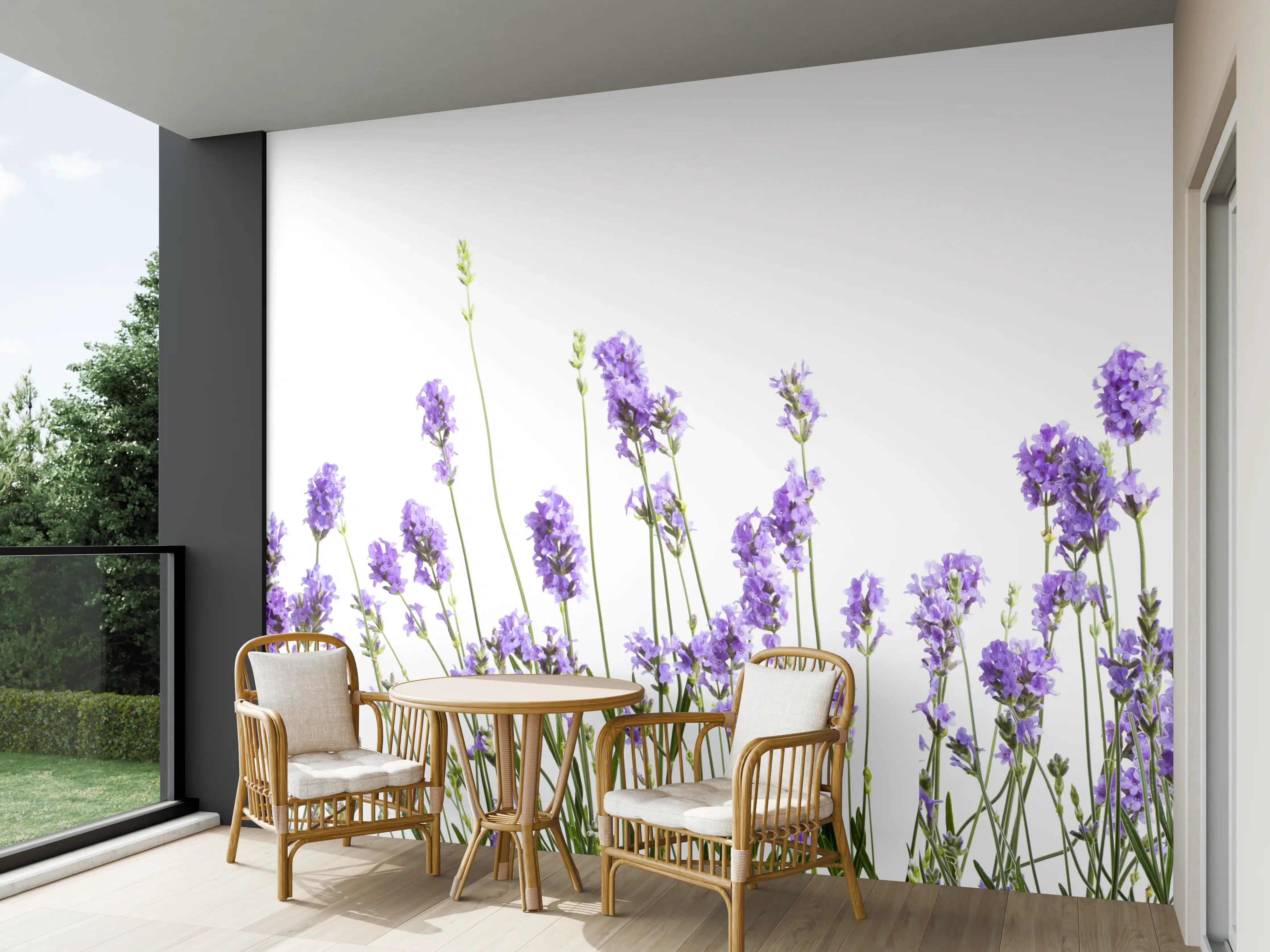 Wandverkleidung außen - Lavendelfeld in zarten Lilatönen
