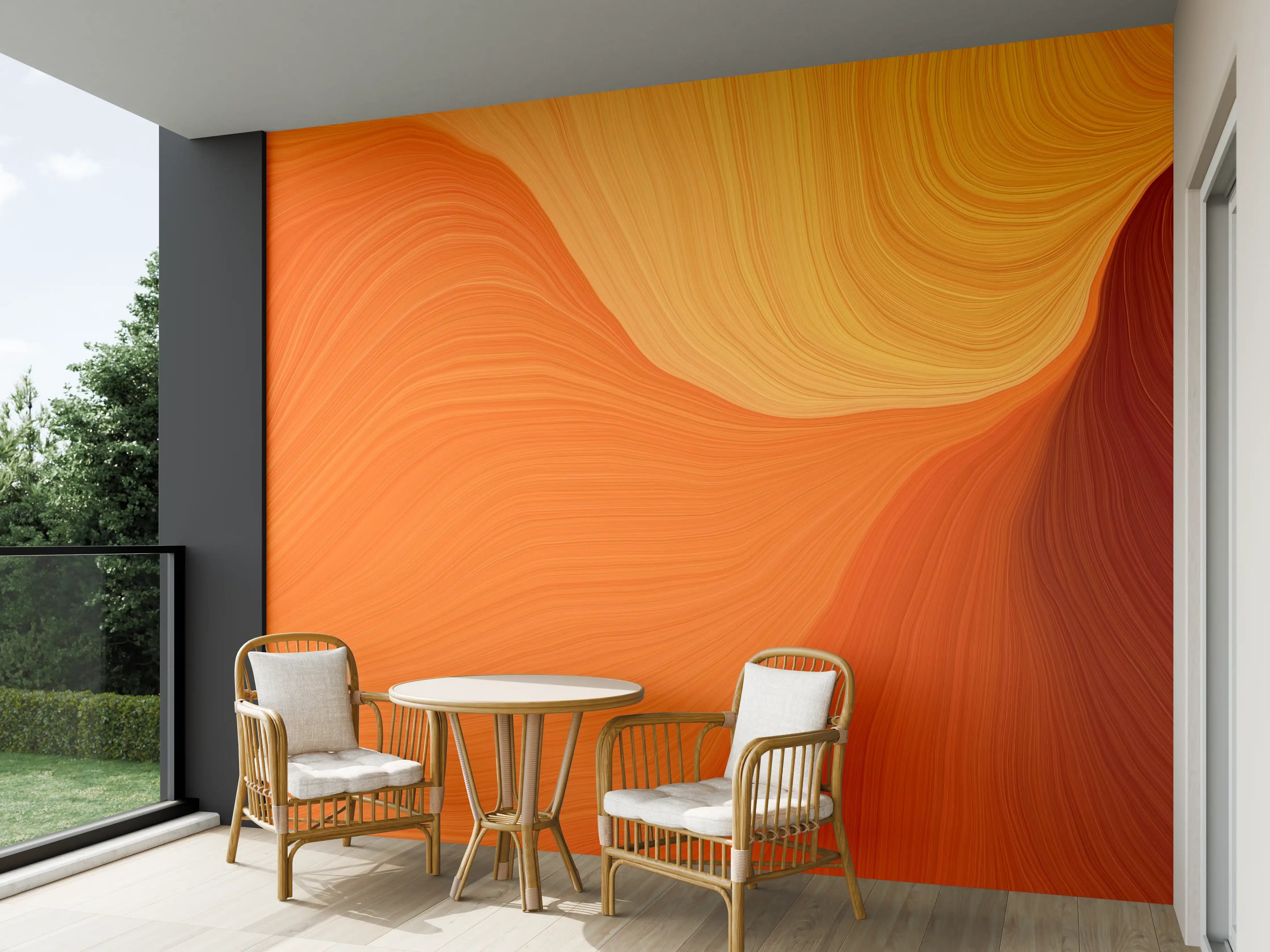 Wandverkleidung außen - Lebendige orangefarbene Kunstultra Textur