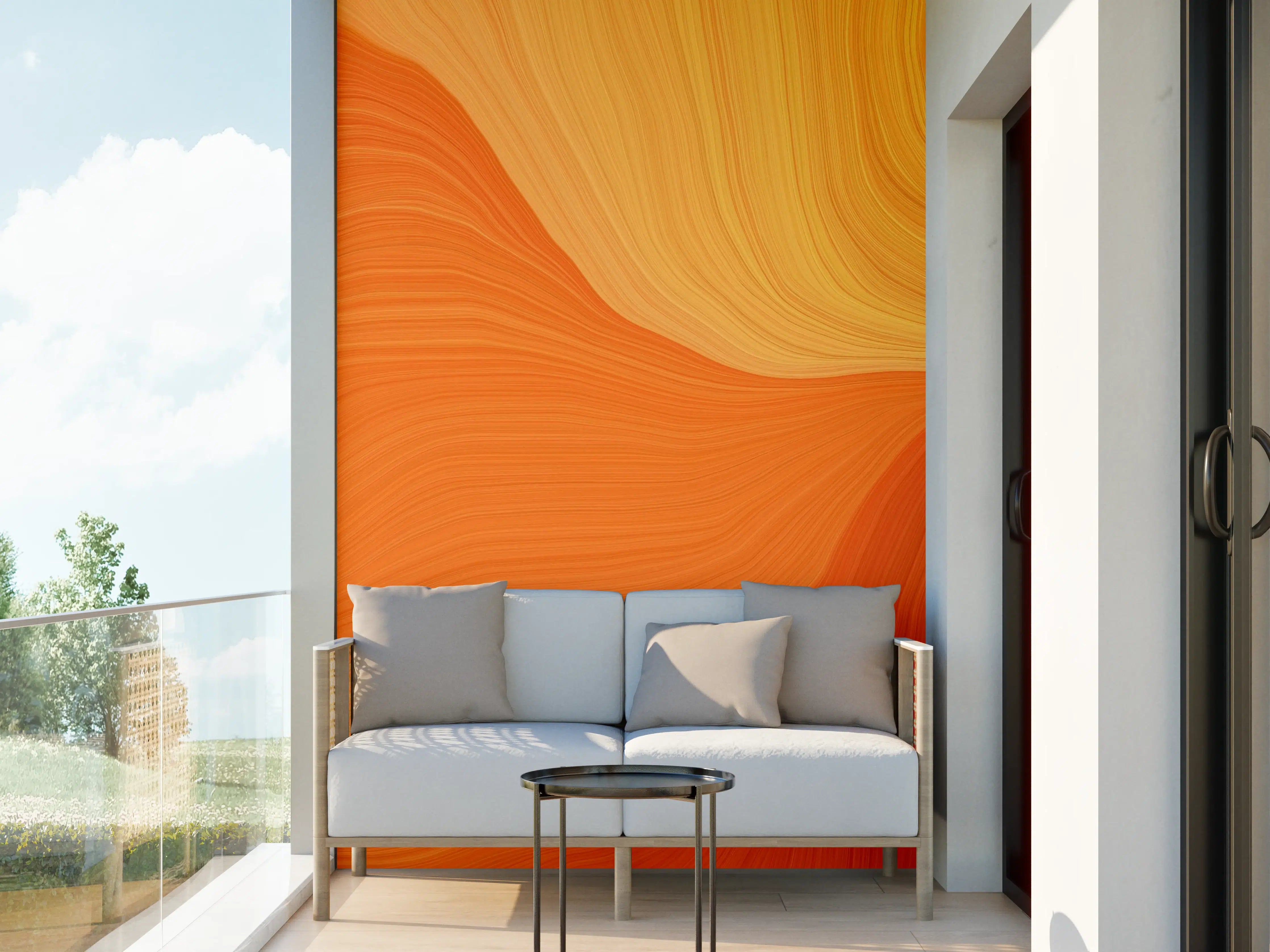 Wandverkleidung außen - Lebendige orangefarbene Kunstultra Textur