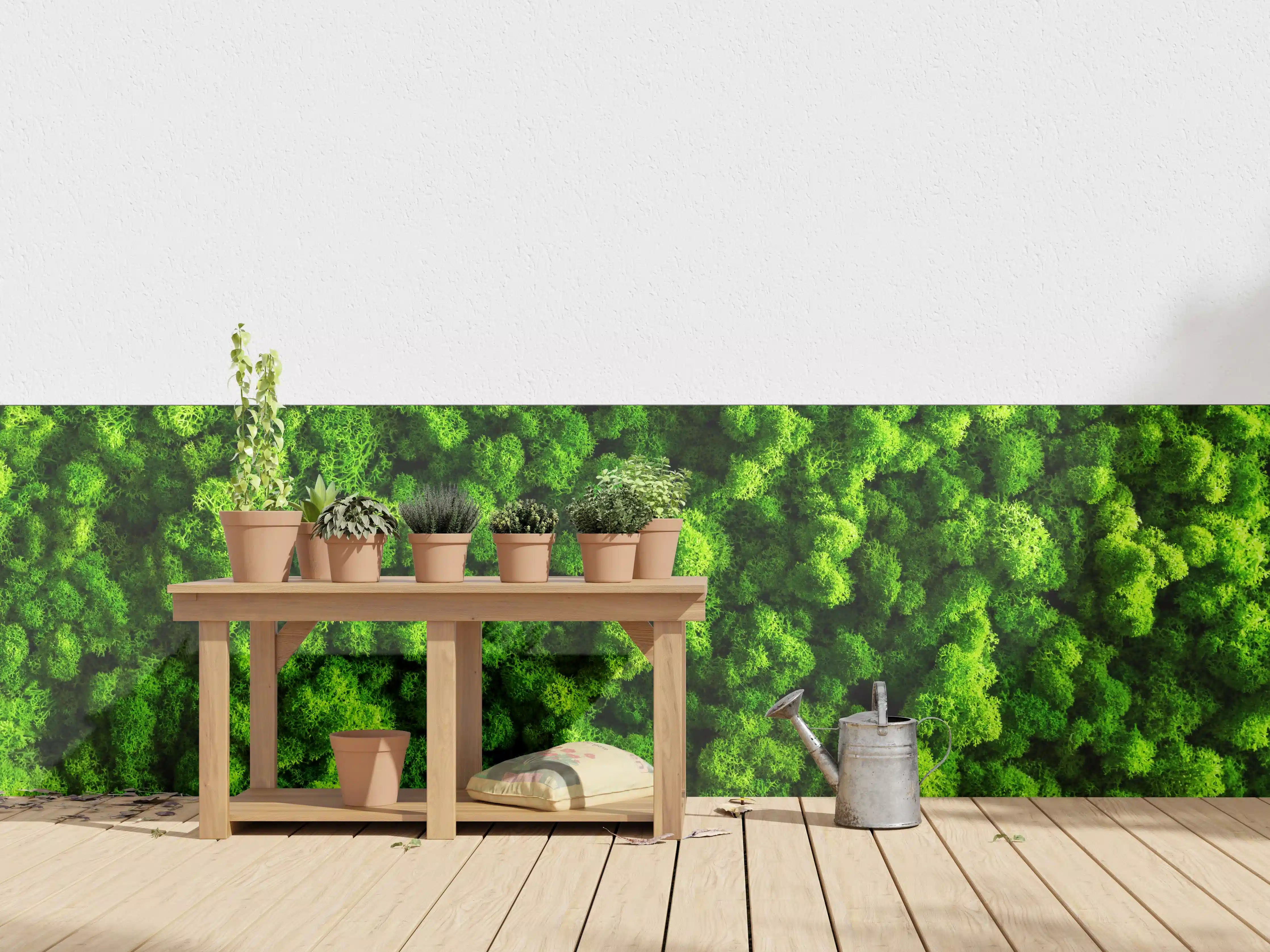 Wandverkleidung außen - Lebendiges Grünmuster mit dichter Vegetation
