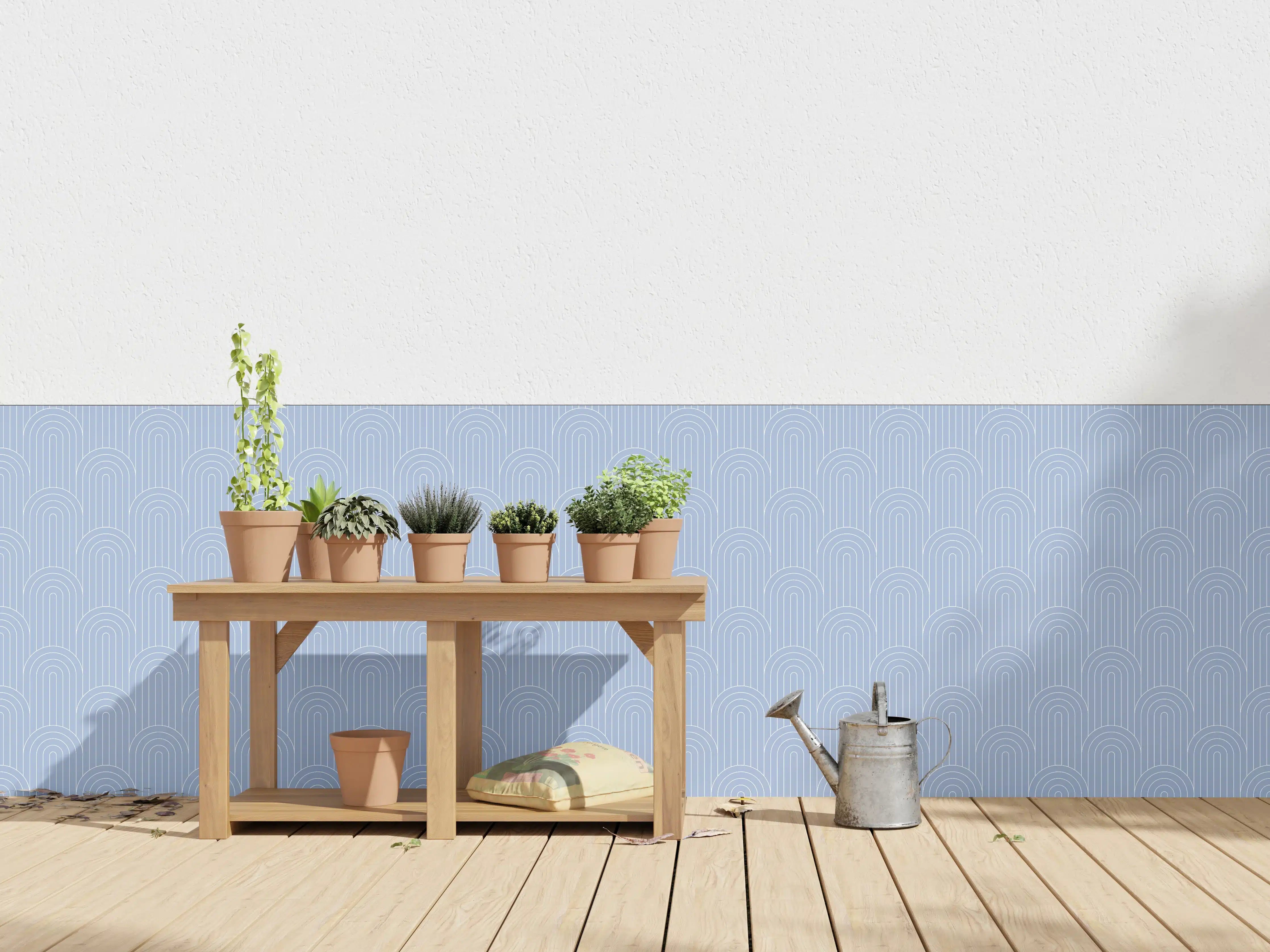Wandverkleidung außen - Leuchtende blauer Fliesen-Designs