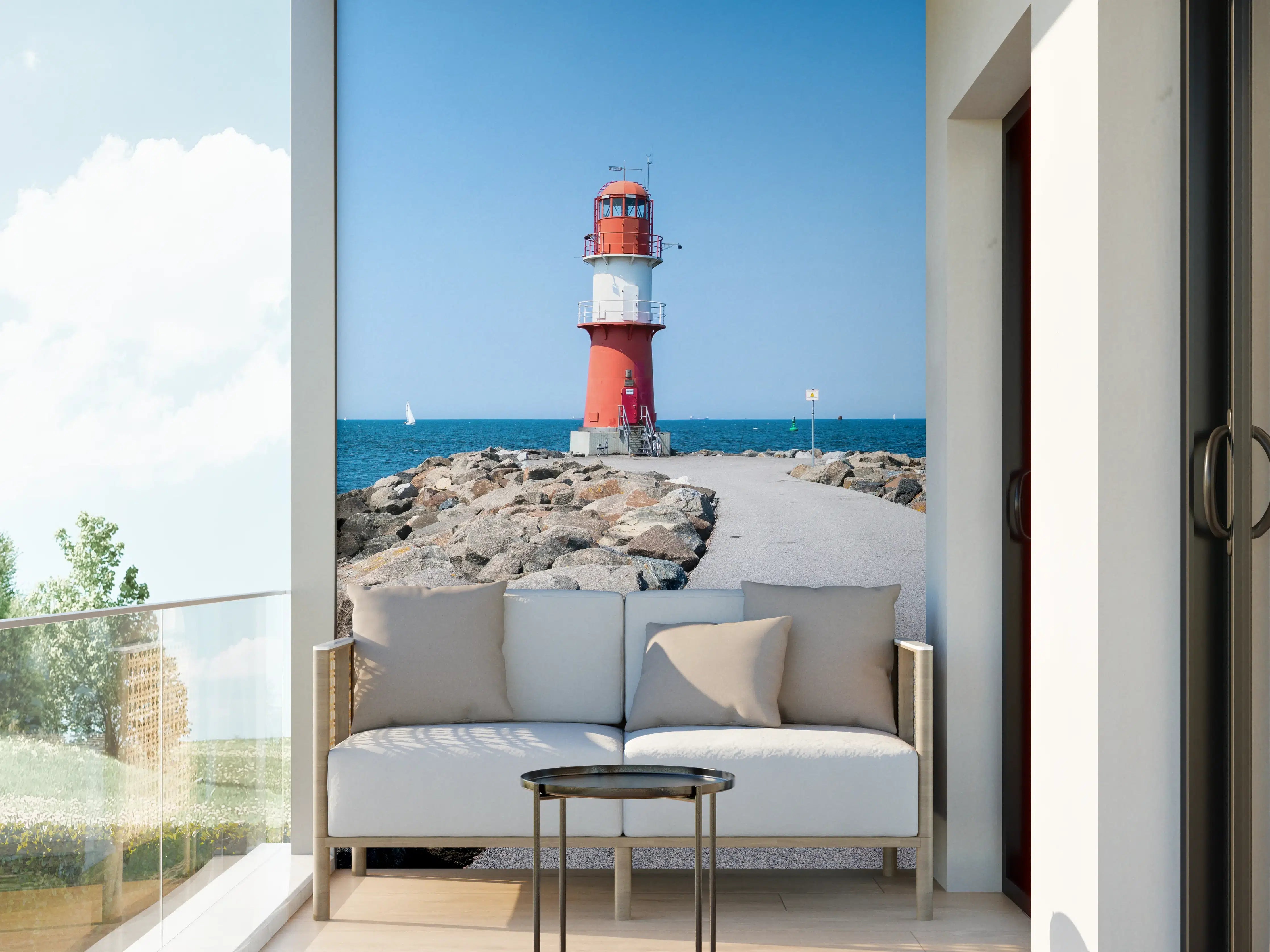 Wandverkleidung außen - Leuchtturm am Meer