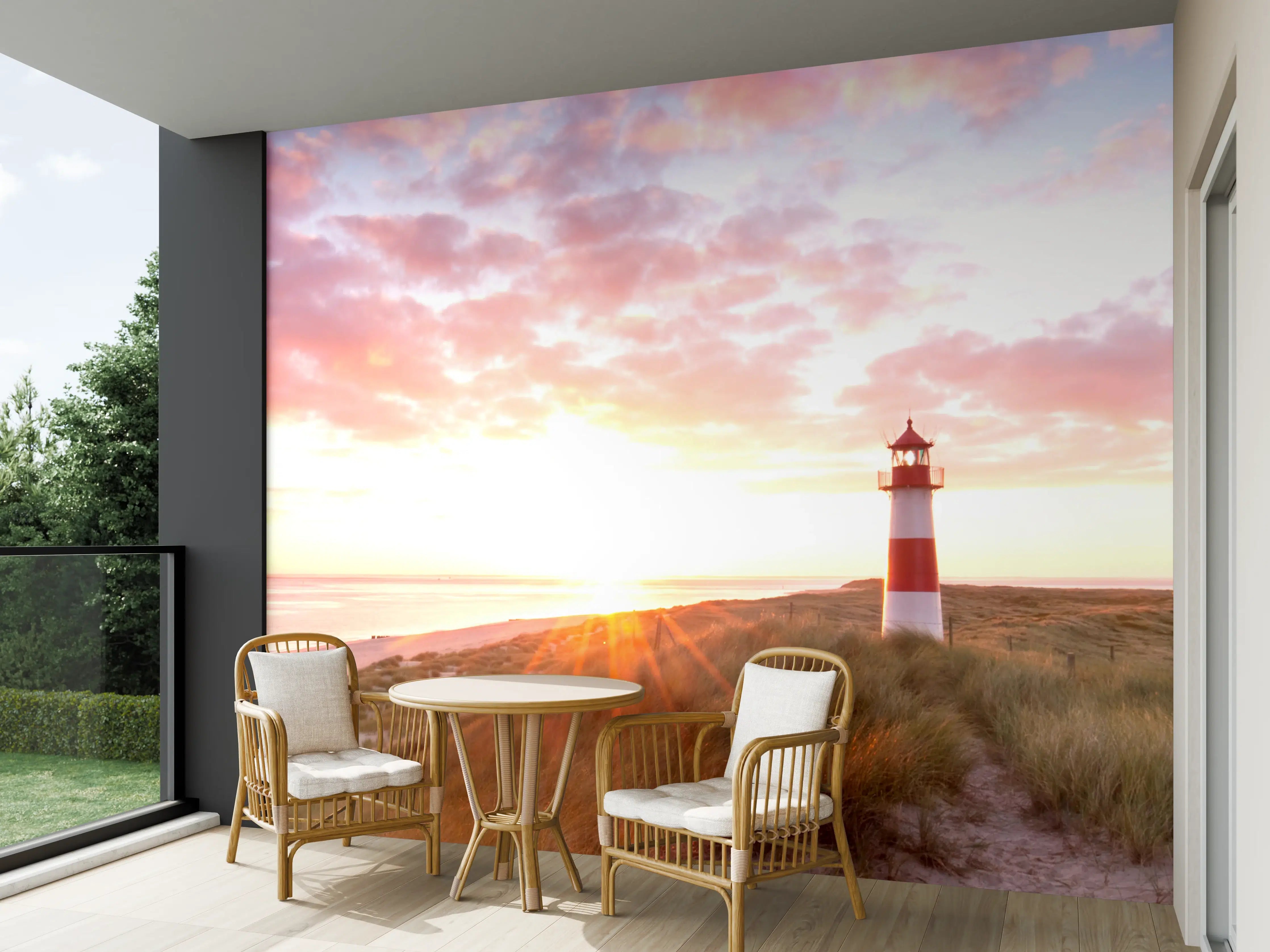 Wandverkleidung außen - Leuchtturm im Goldgrau