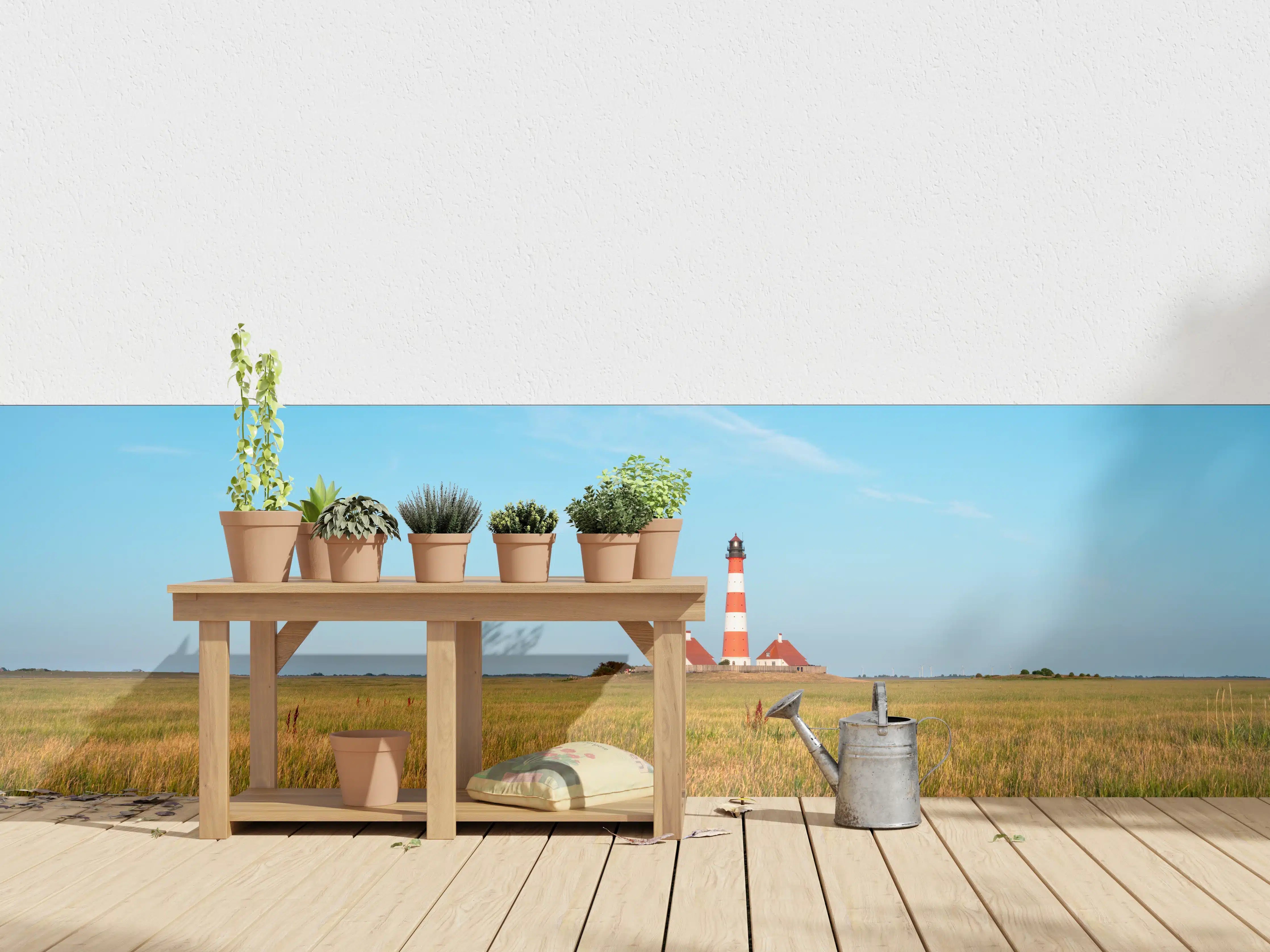 Wandverkleidung außen - Leuchtturm im weiten Feld