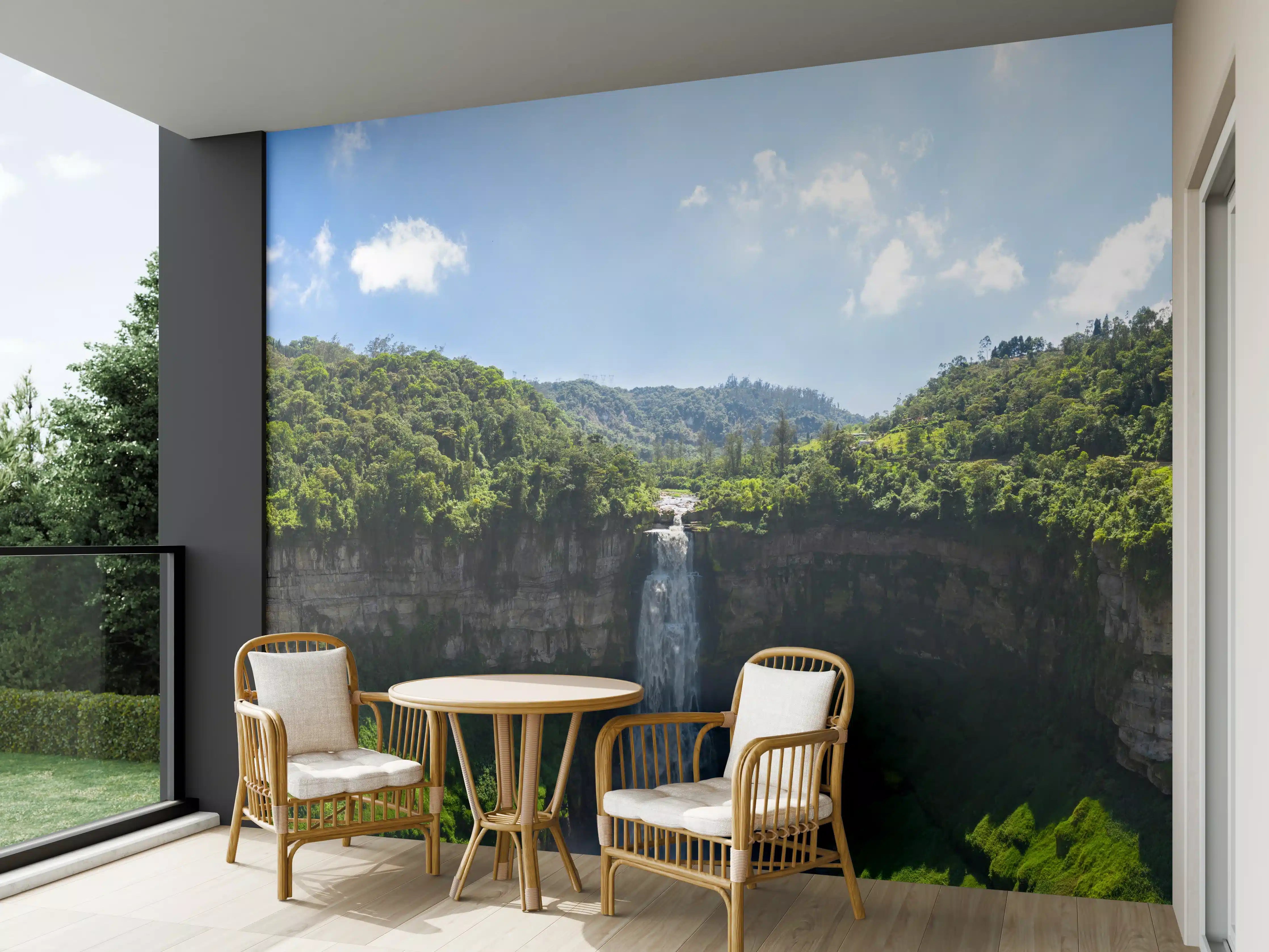 Wandverkleidung außen - Luftaufnahme von El Salto de Tequendama