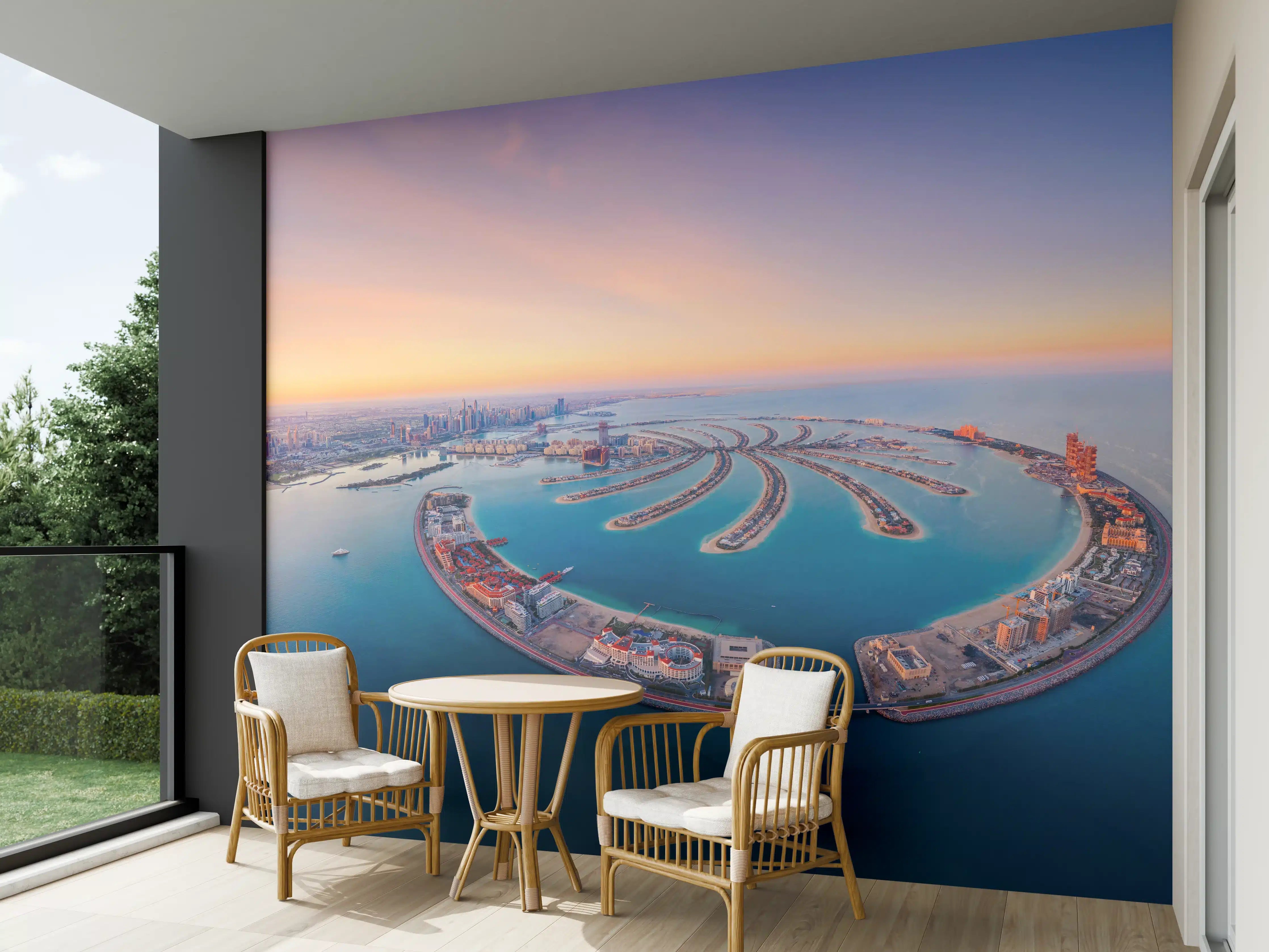 Wandverkleidung außen - Luftaufnahme von Palm Jumeirah