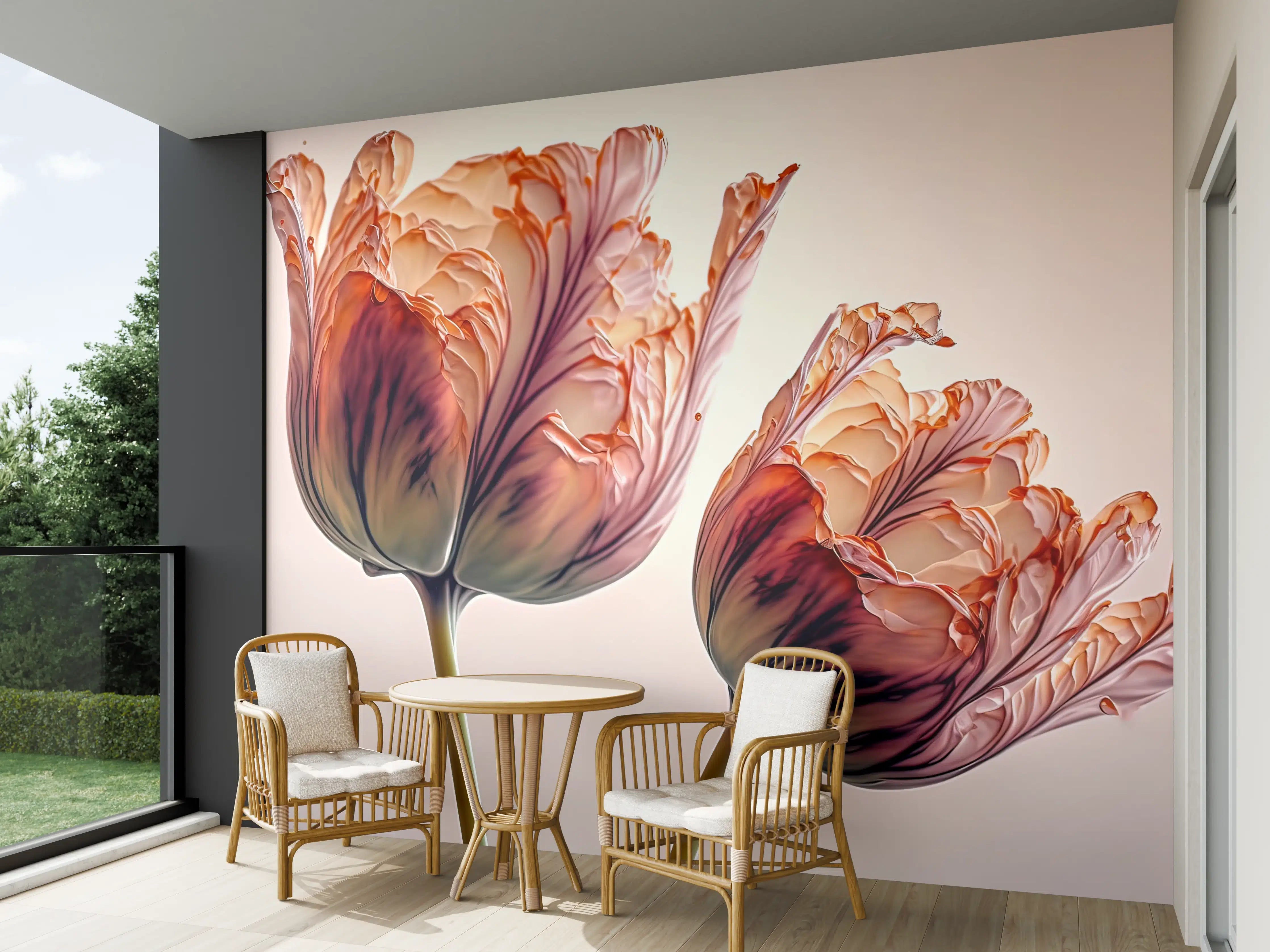 Wandverkleidung außen - Luxuriöse Abstrakte Tulpen Kunst