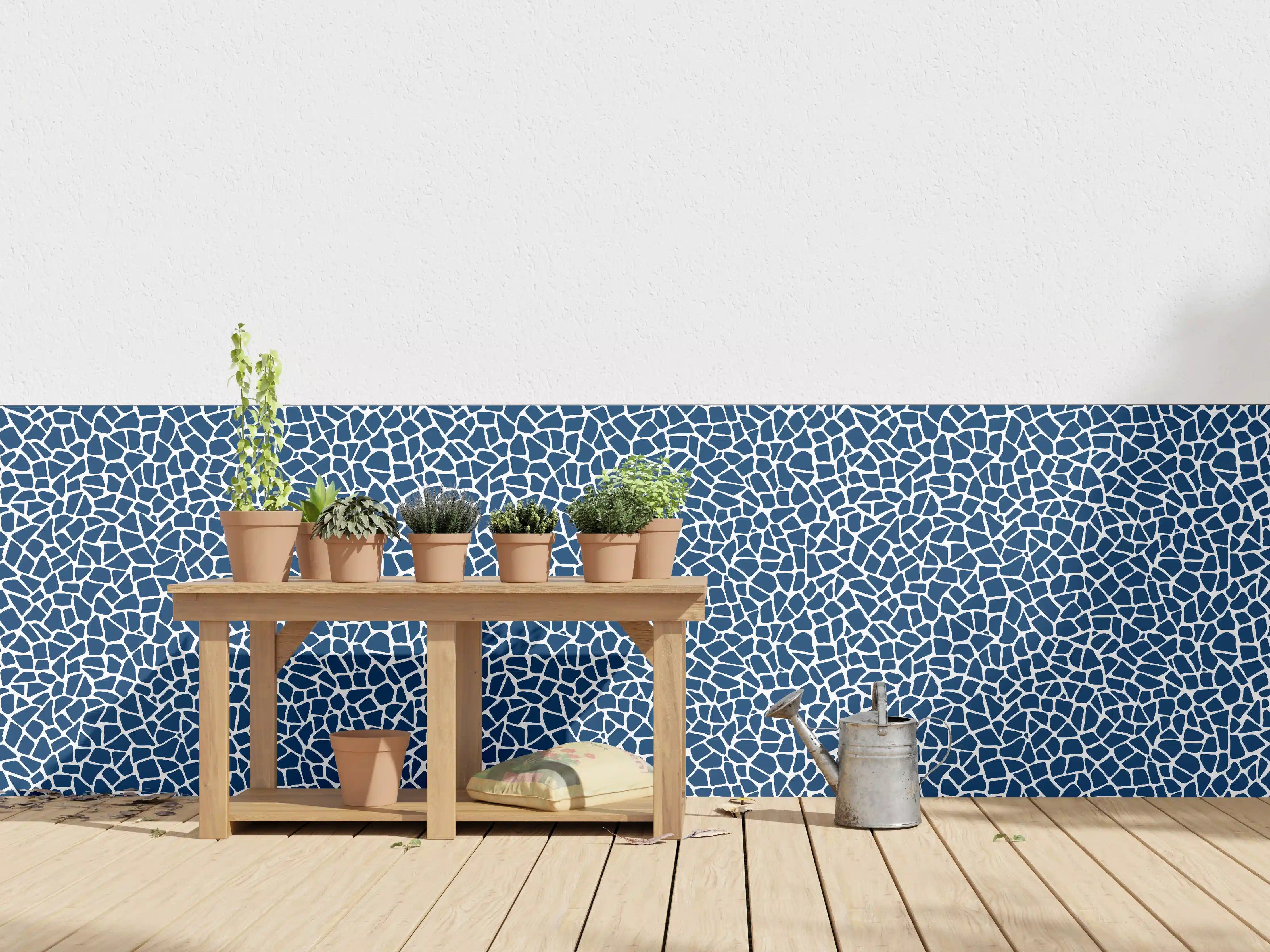 Wandverkleidung außen - Luxus-Blau-Mosaik-Tapete