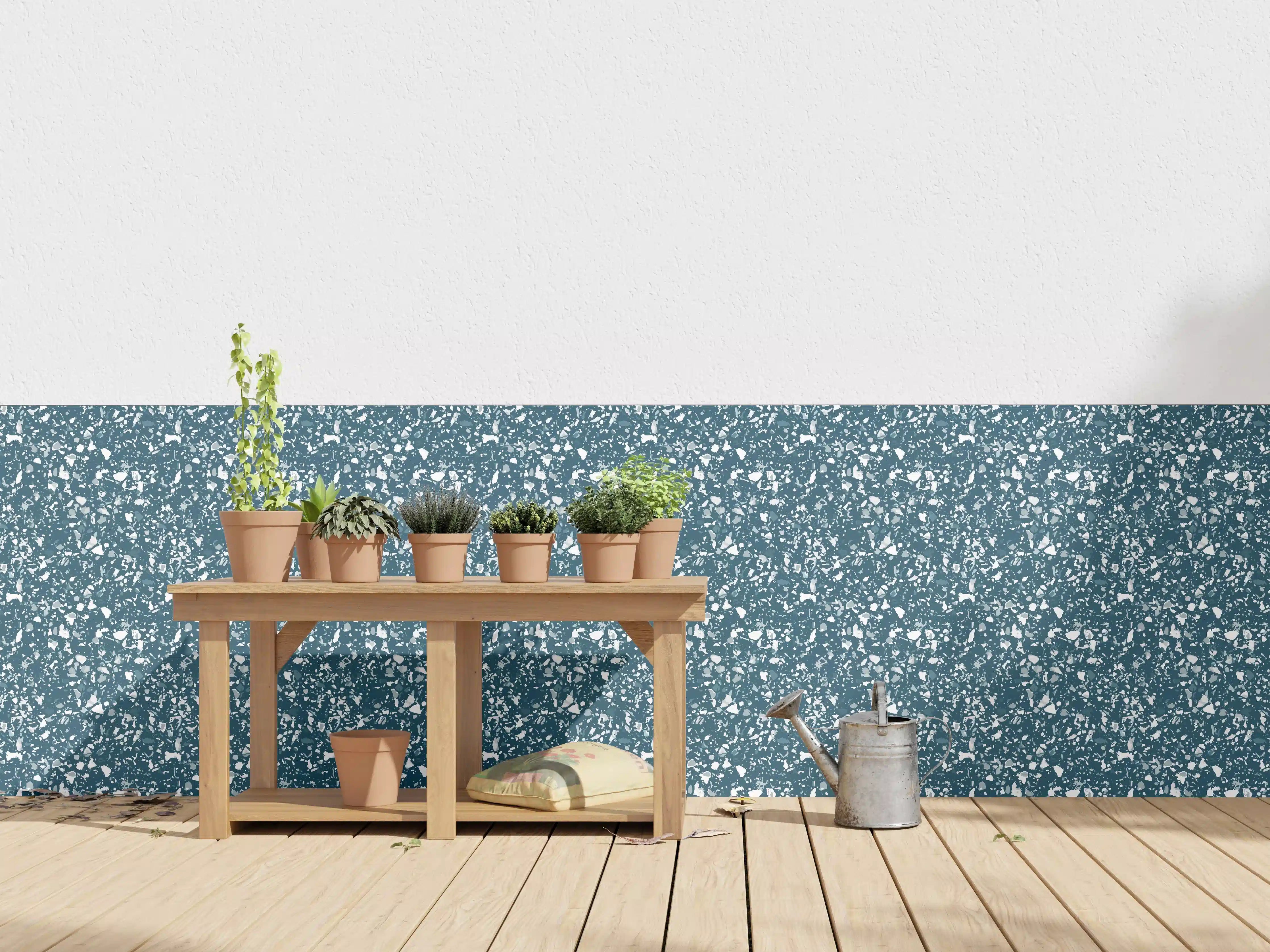 Wandverkleidung außen - Luxus-Blau-Petrol-Marmor-Textur