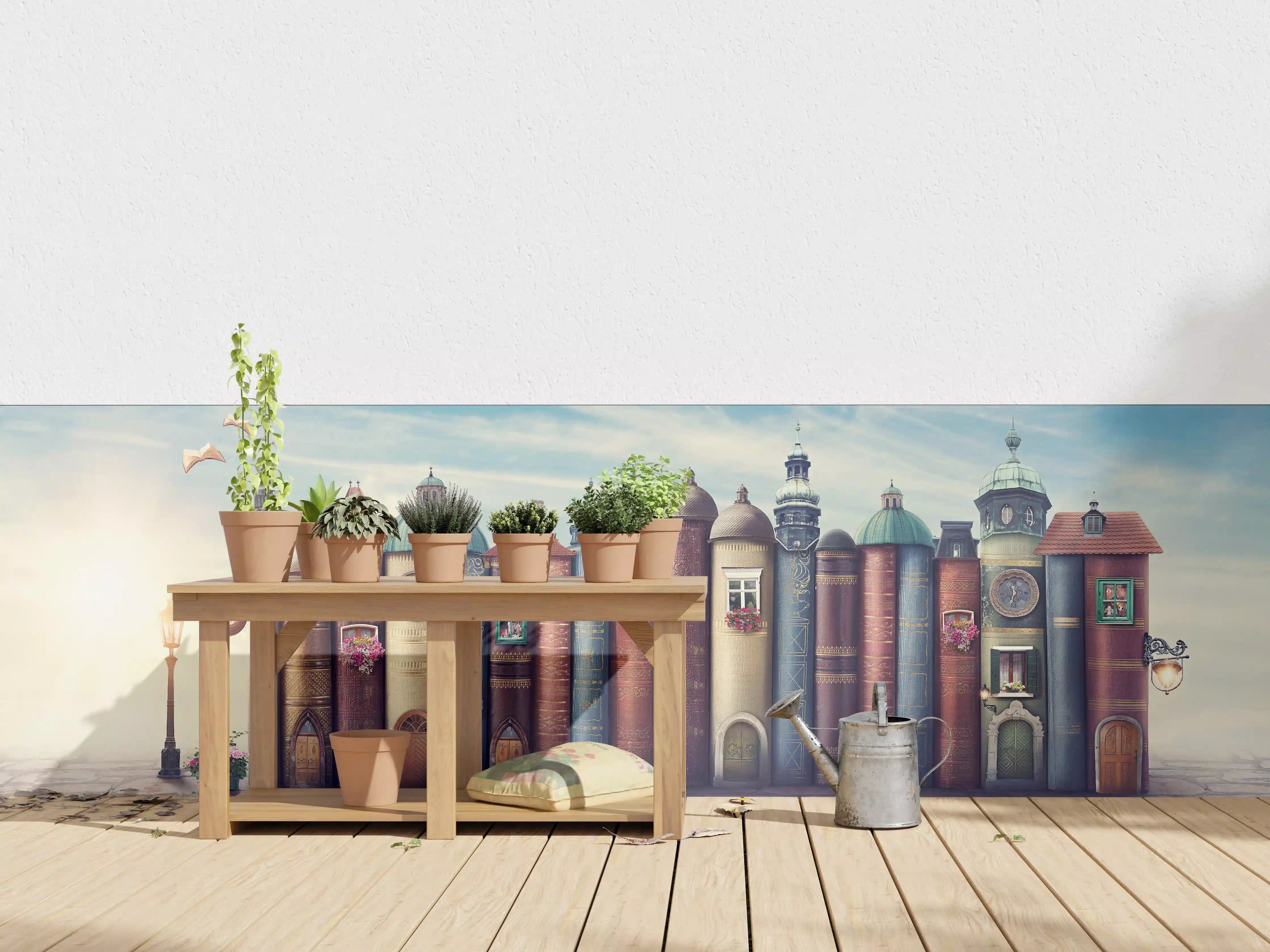 Wandverkleidung außen - Magische Stadt aus Büchern