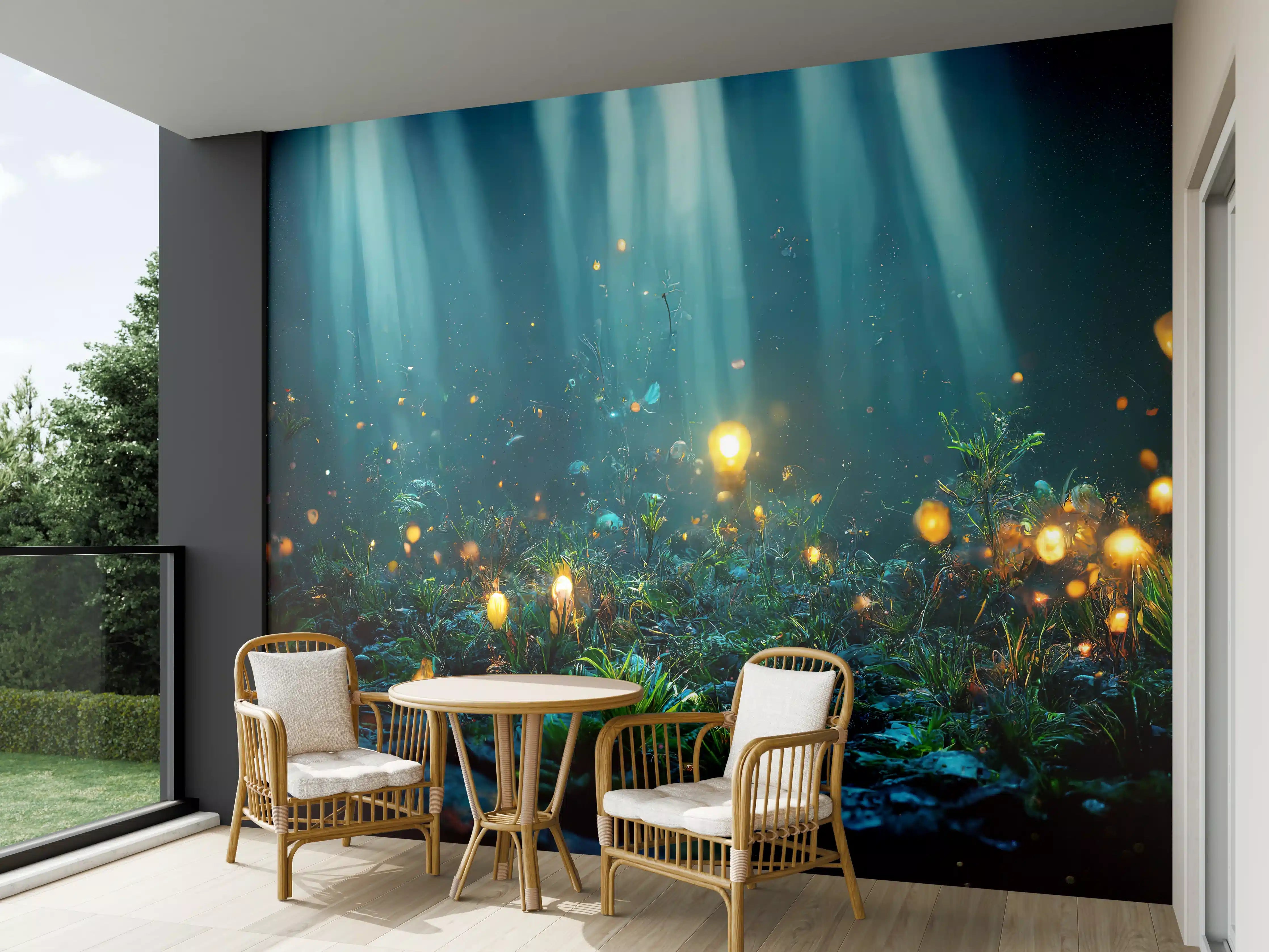 Wandverkleidung außen - Magisches Unterwasser-Lichtermeer