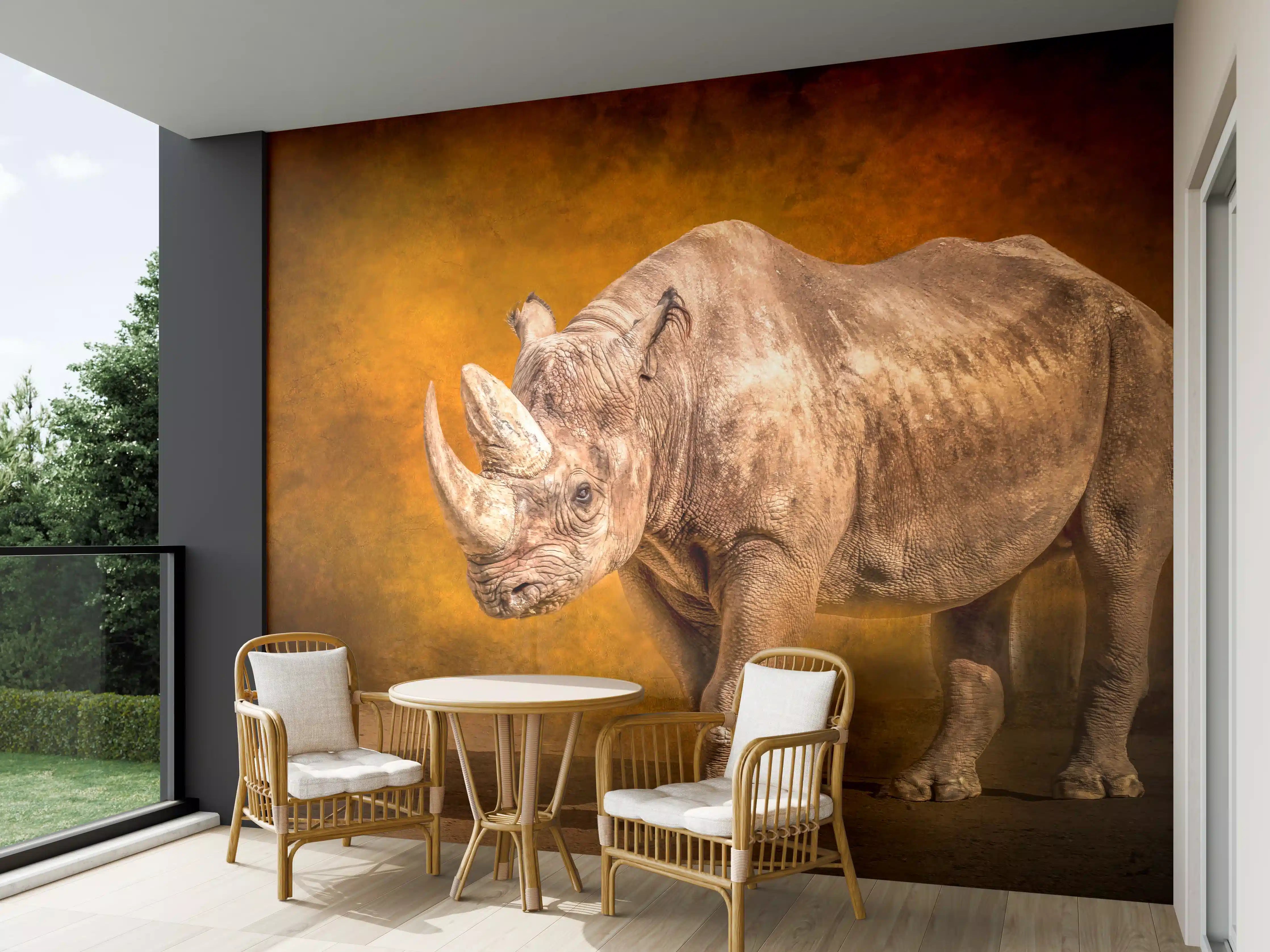 Wandverkleidung außen - Majestätisches Nashorn