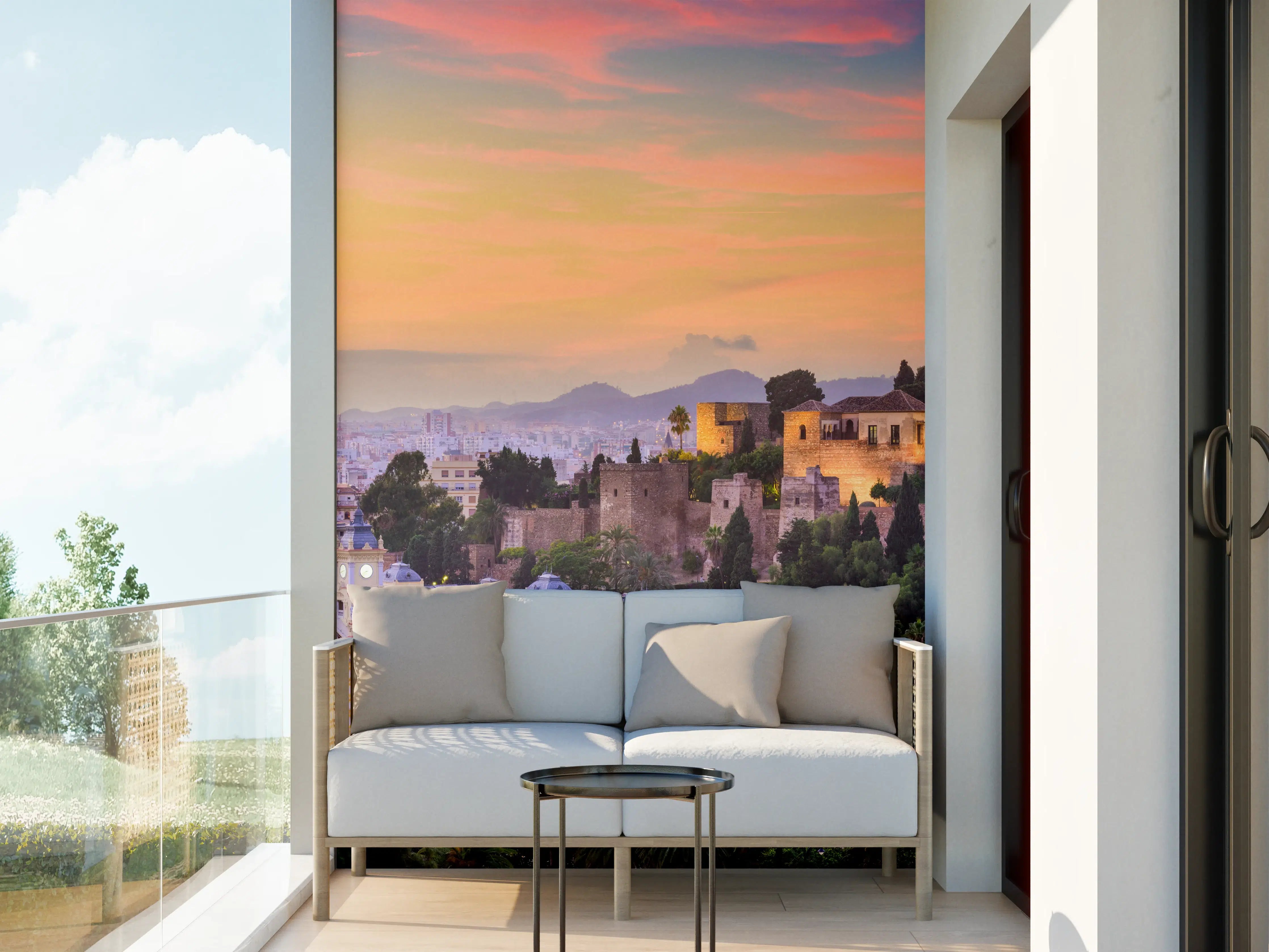 Wandverkleidung außen - Malaga Skyline Dämmerungsfarben