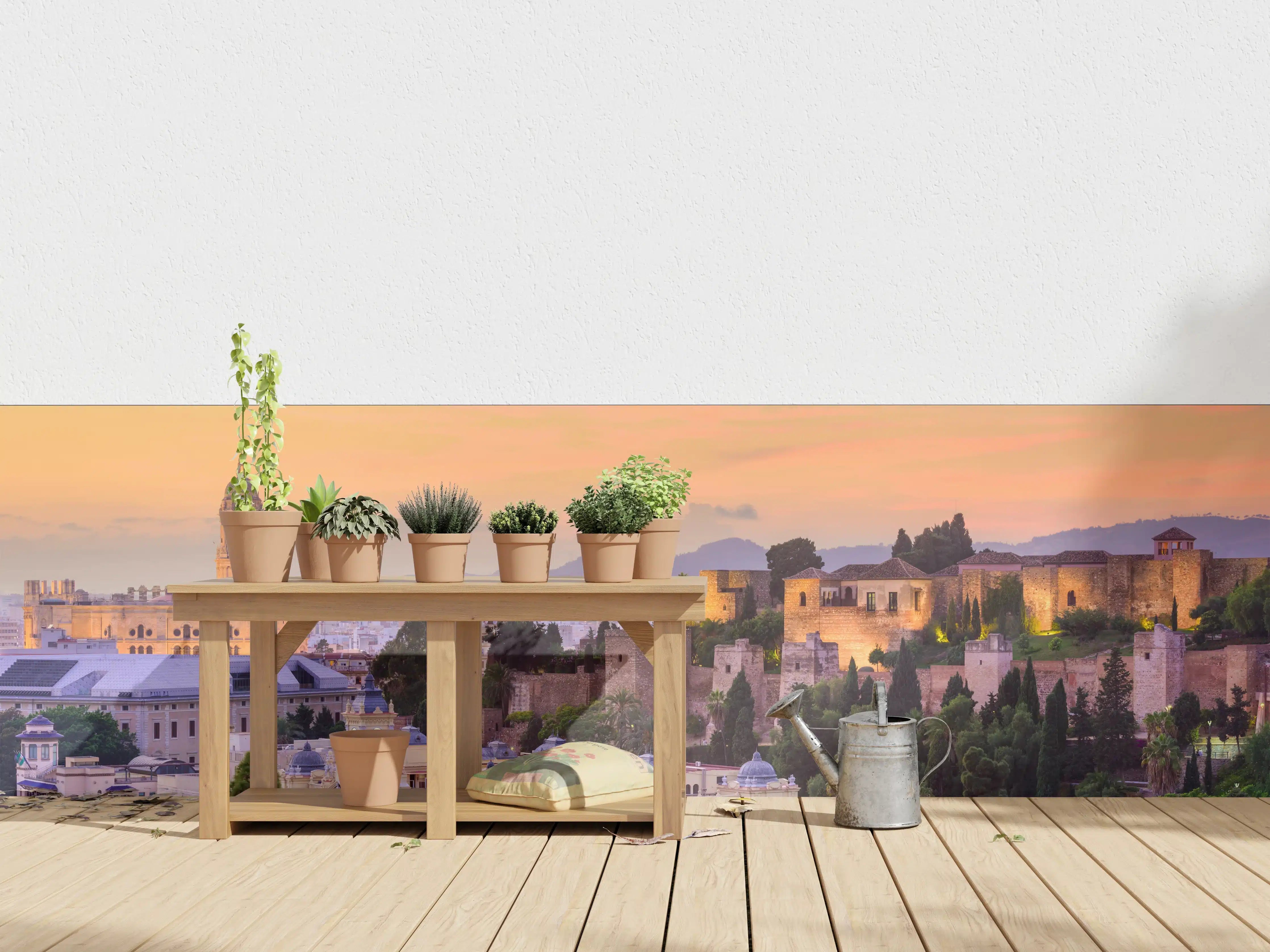 Wandverkleidung außen - Malaga Skyline Dämmerungsfarben
