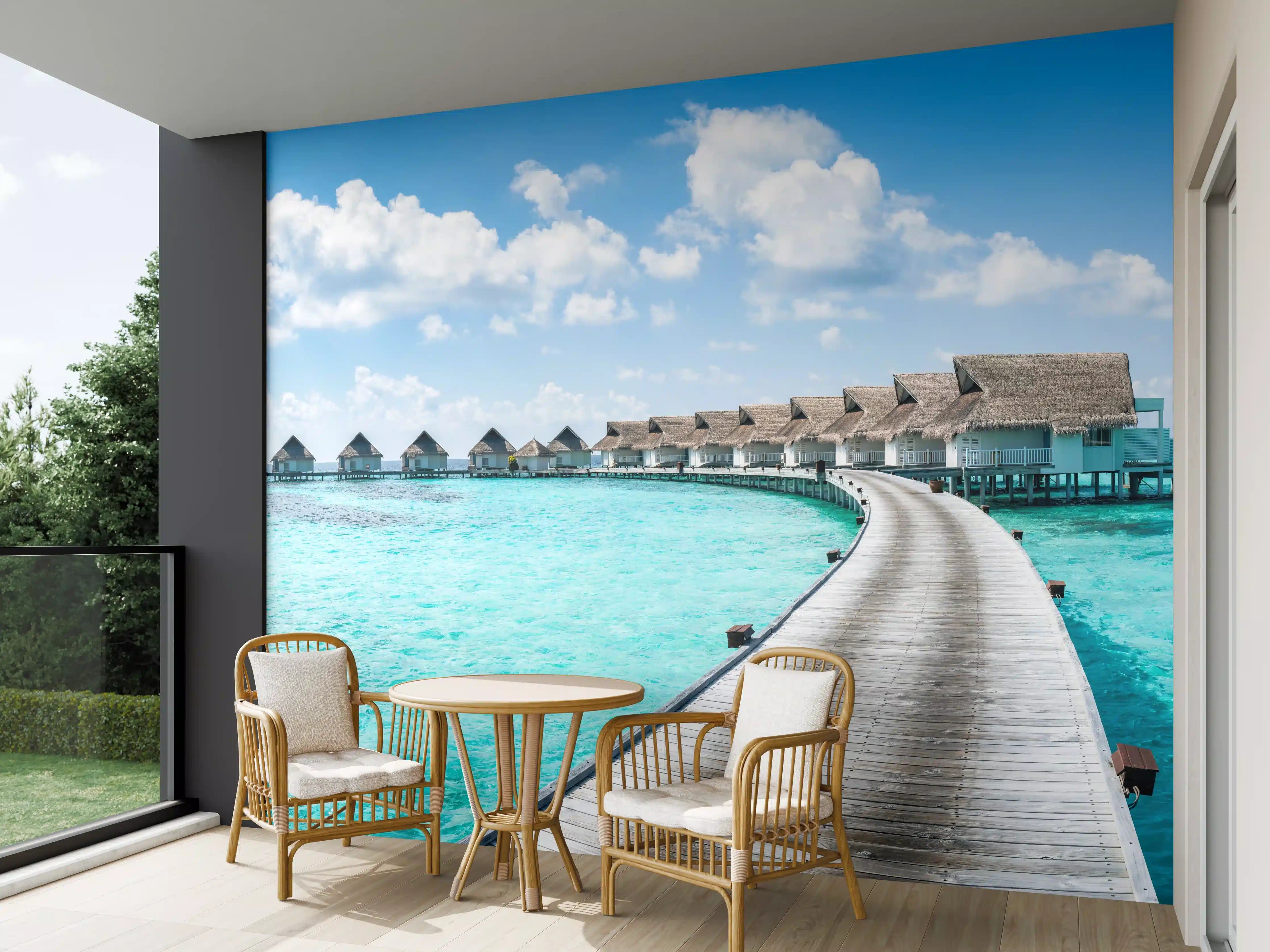 Wandverkleidung außen - Malediven Wasser-Hotel