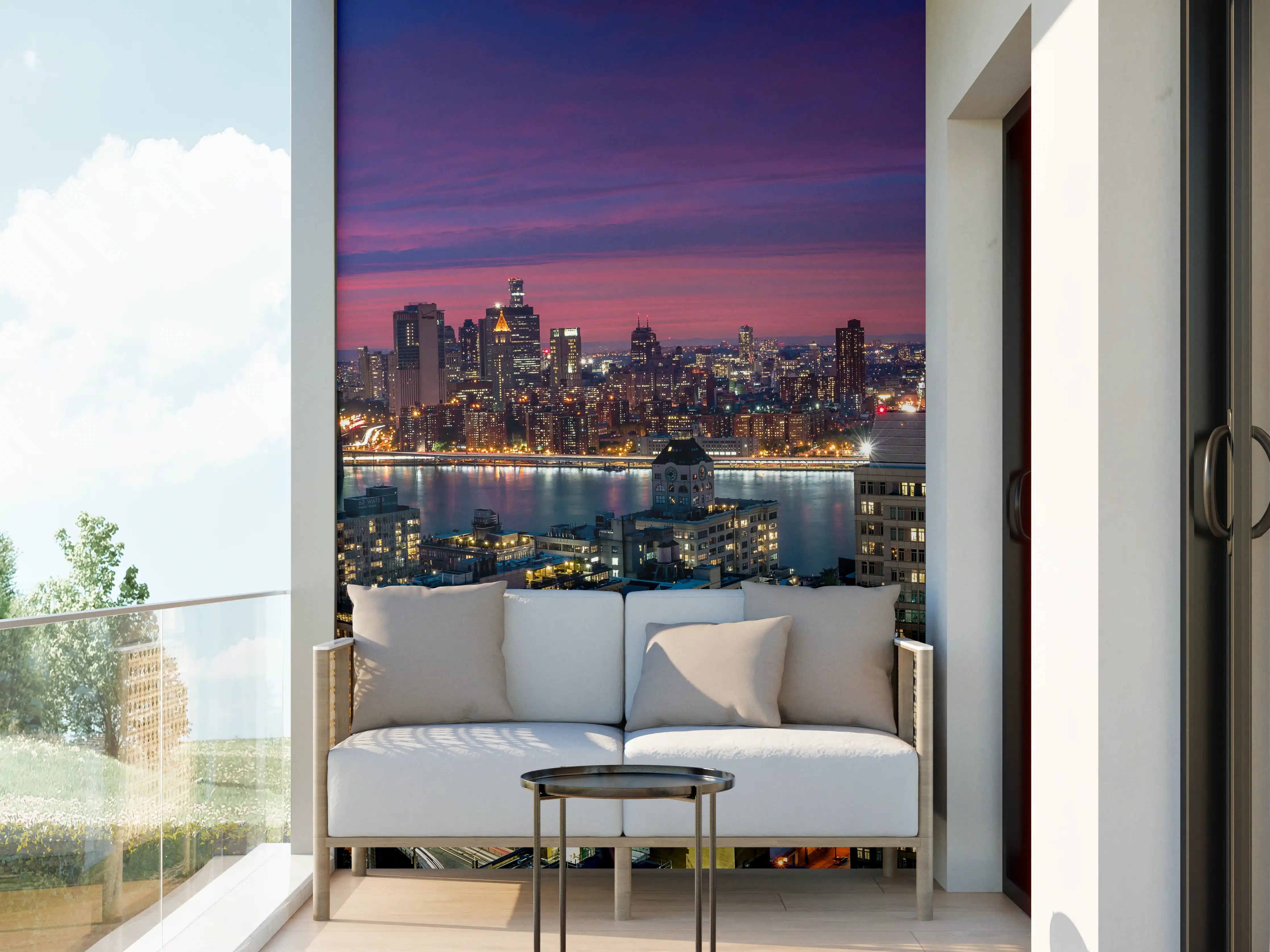 Wandverkleidung außen - Manhattan Skyline bei Dämmerung