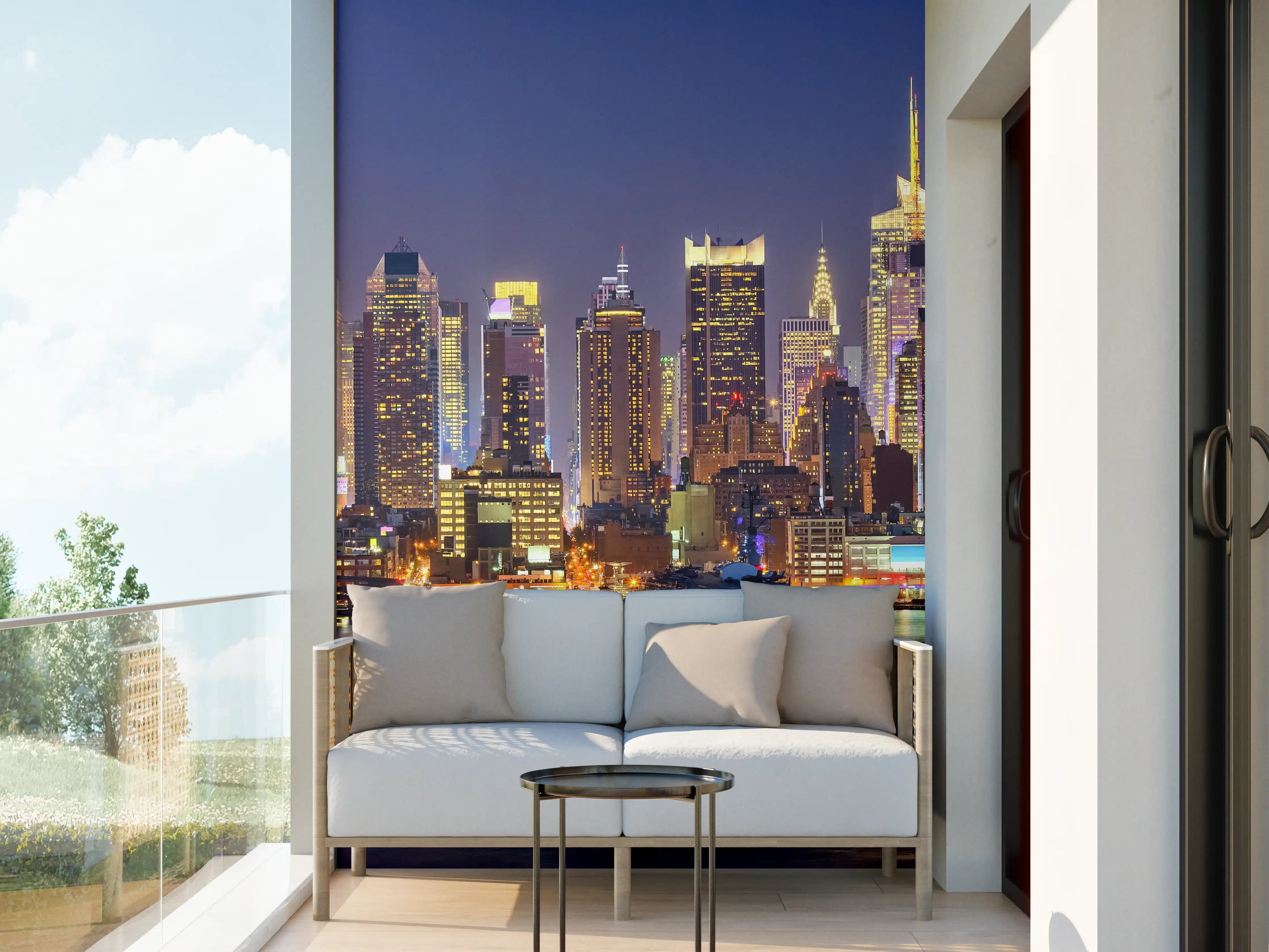 Wandverkleidung außen - Manhattan Skyline bei Nacht