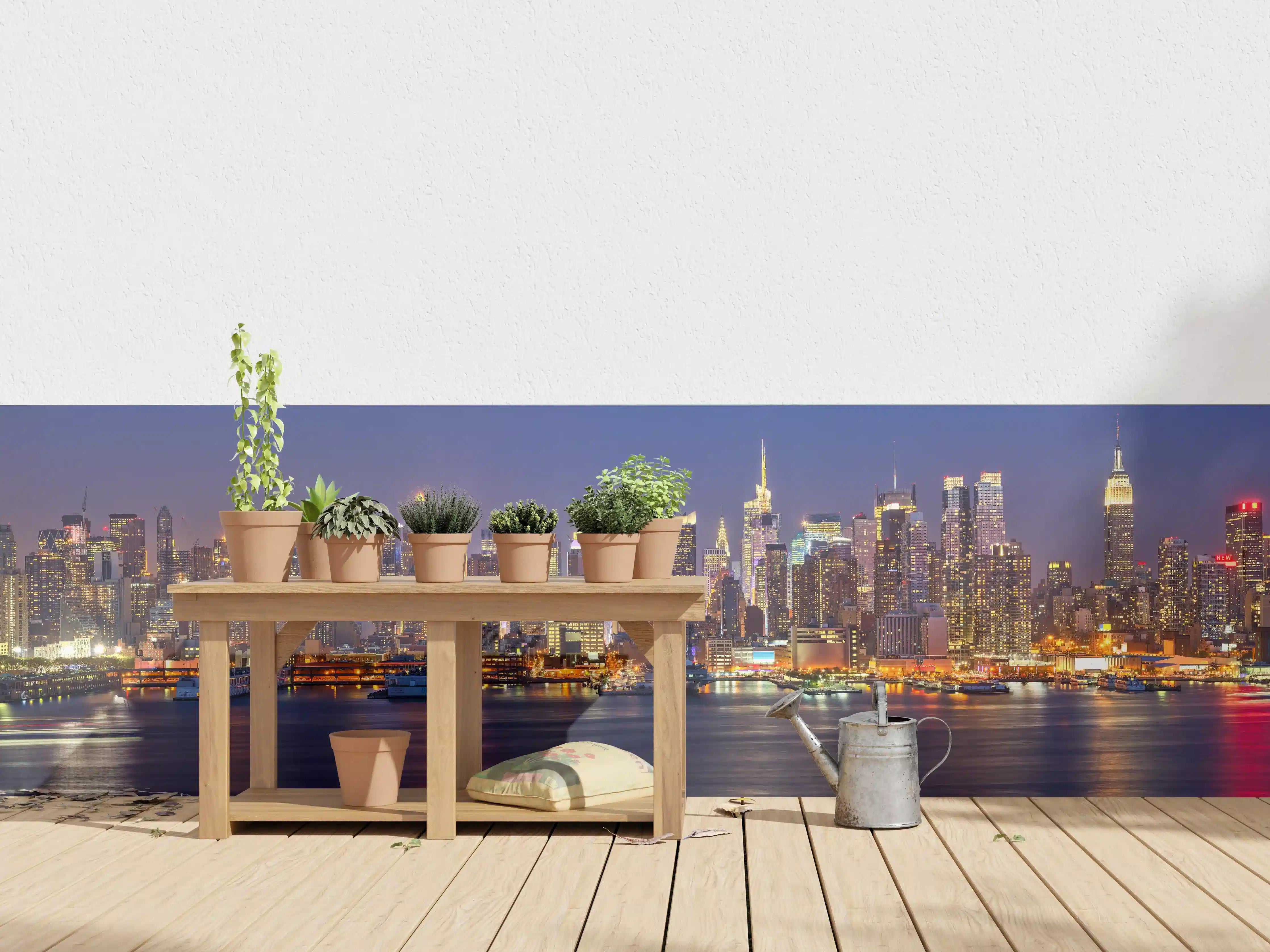 Wandverkleidung außen - Manhattan Skyline bei Nacht