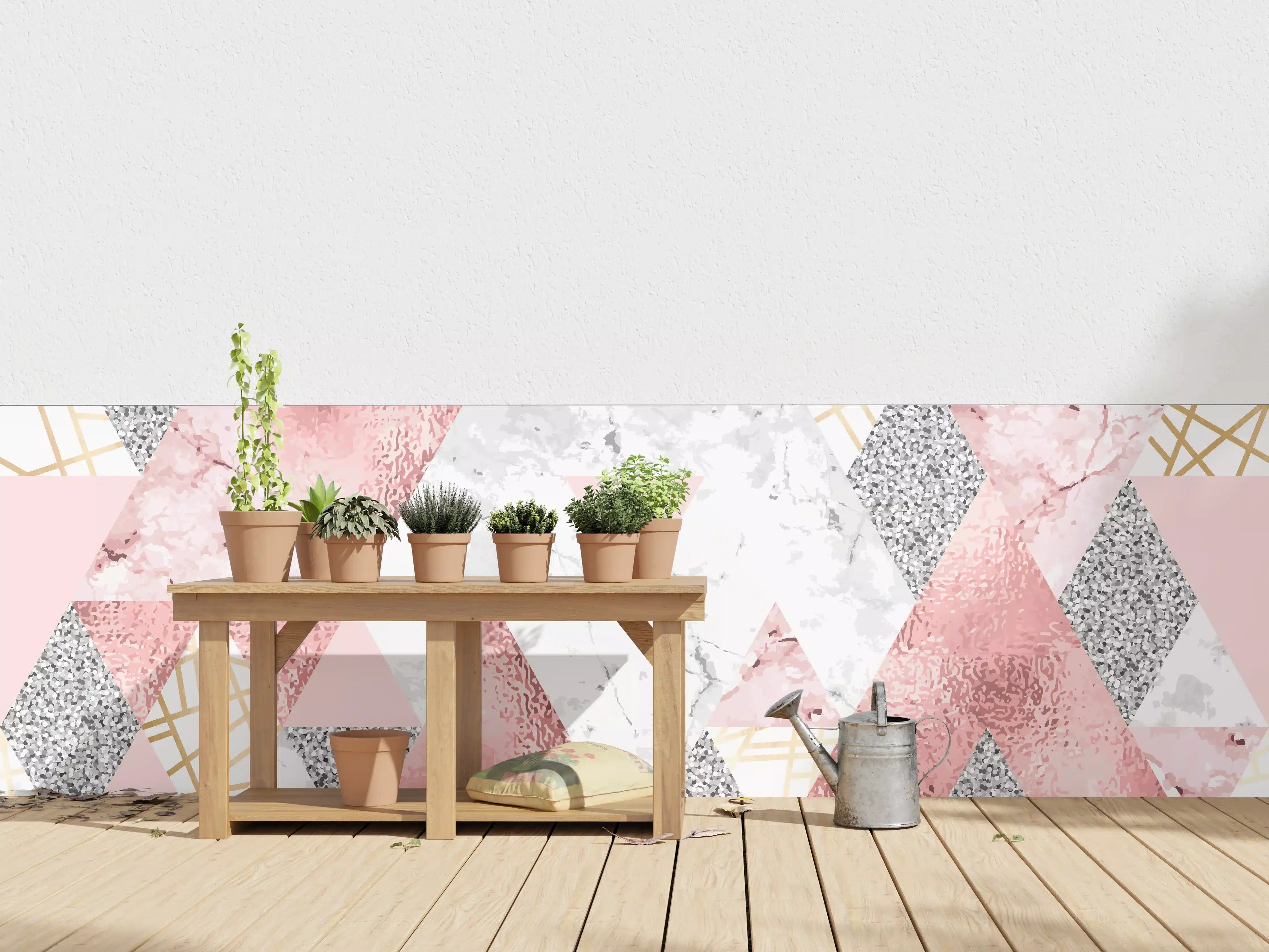 Wandverkleidung außen - Marble Pattern Rosa Gold Dekor