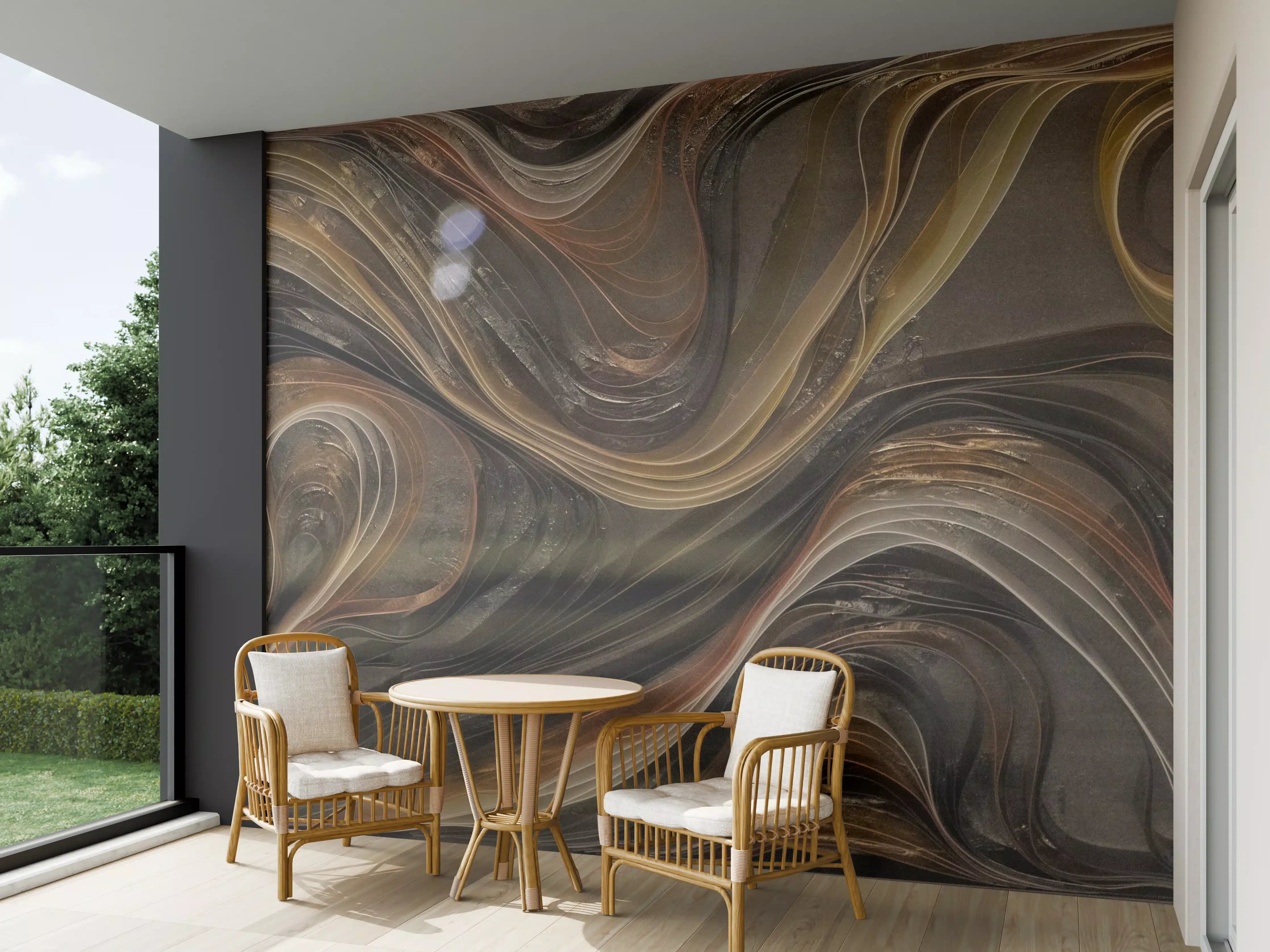 Wandverkleidung außen - Marbled Brown and Gold Texture