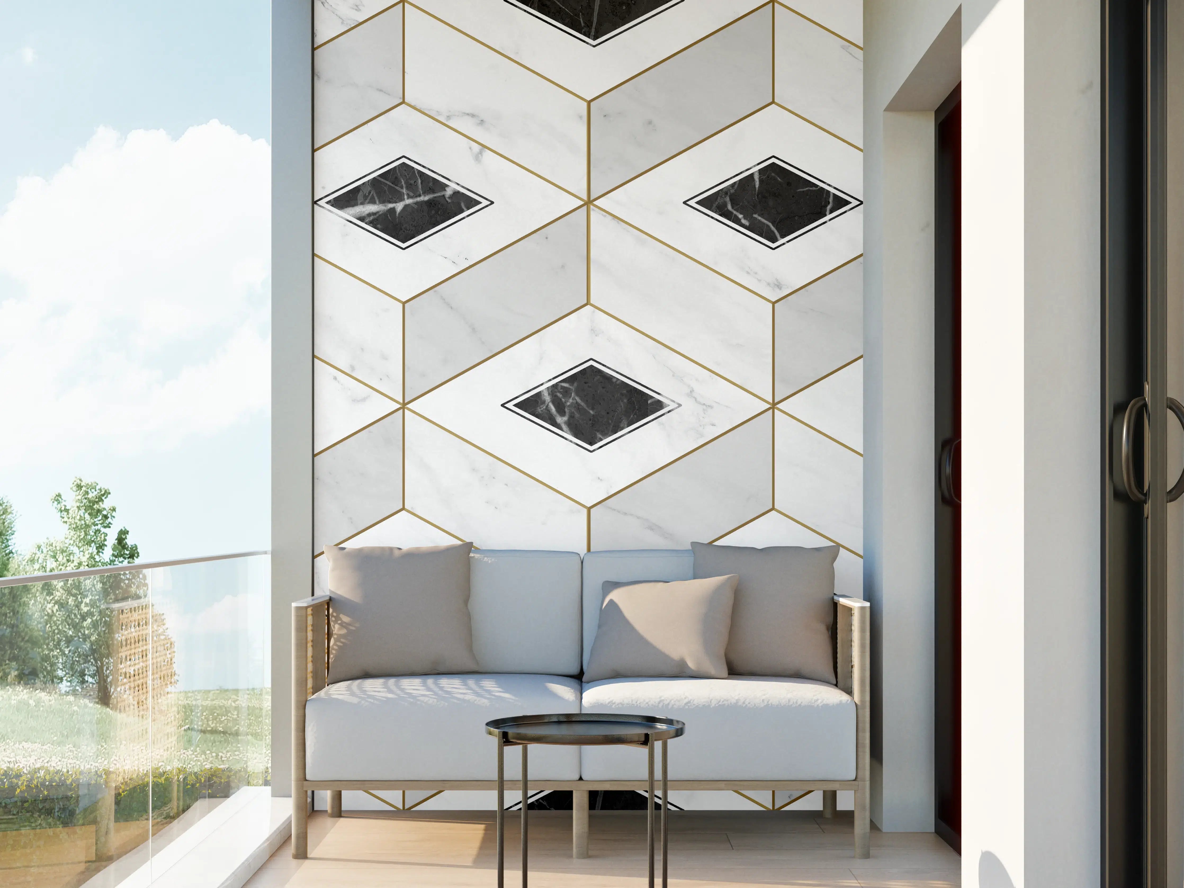 Wandverkleidung außen - Marmor Textur - 3D Design