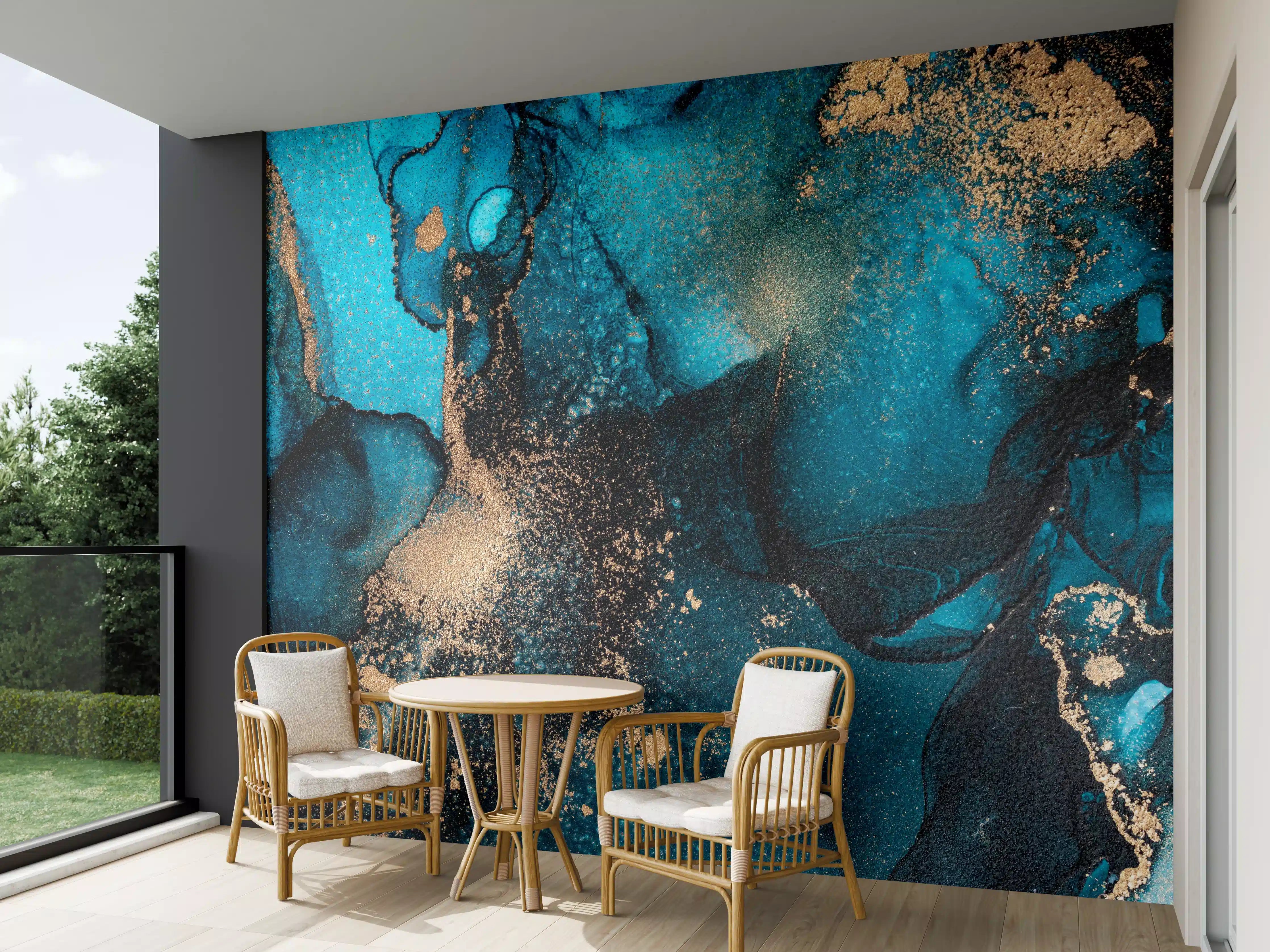 Wandverkleidung außen - Marmor Wand Design - Flüssigmalerei