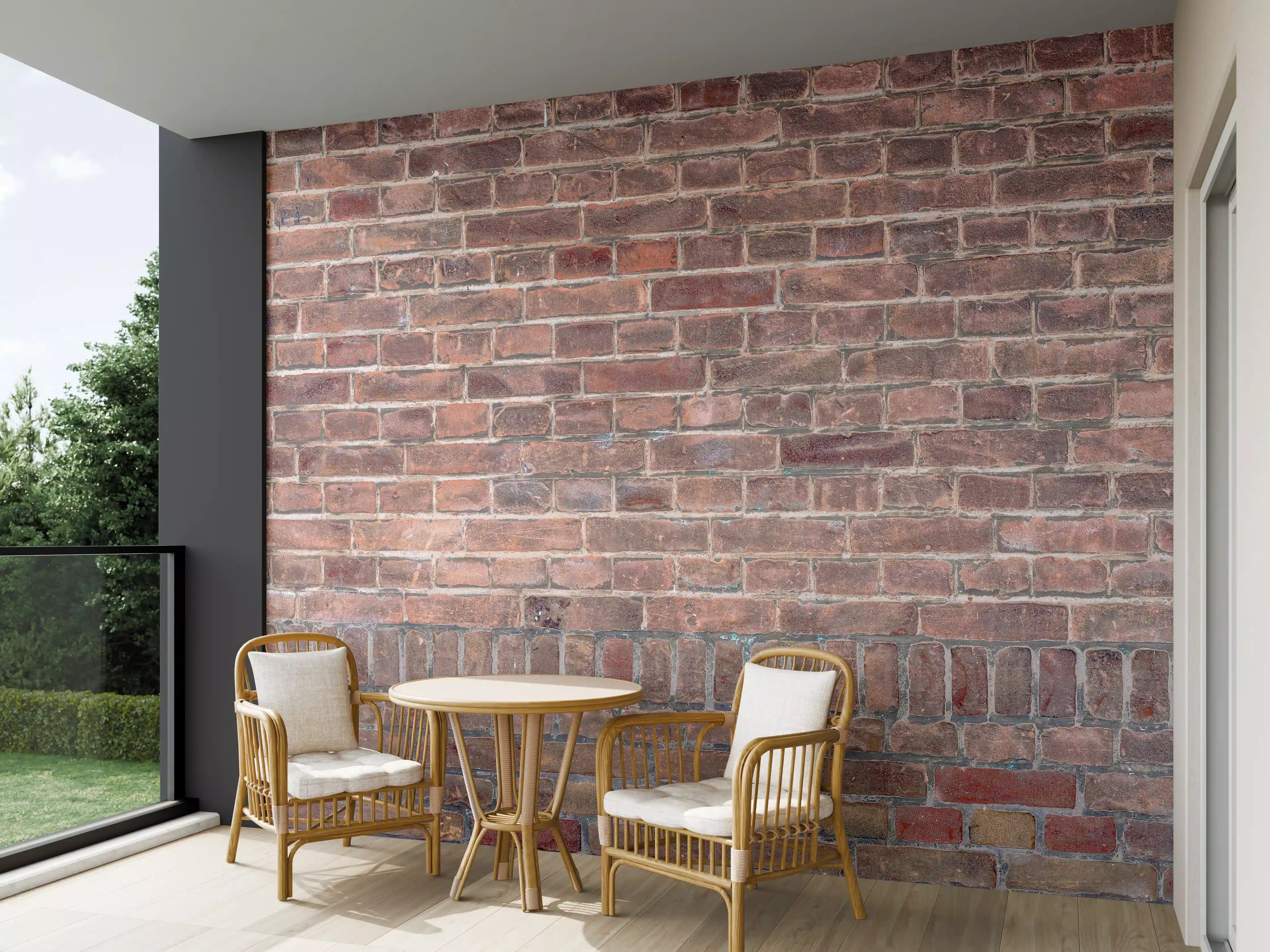 Wandverkleidung außen - Mauerstruktur aus alten braunen Ziegeln