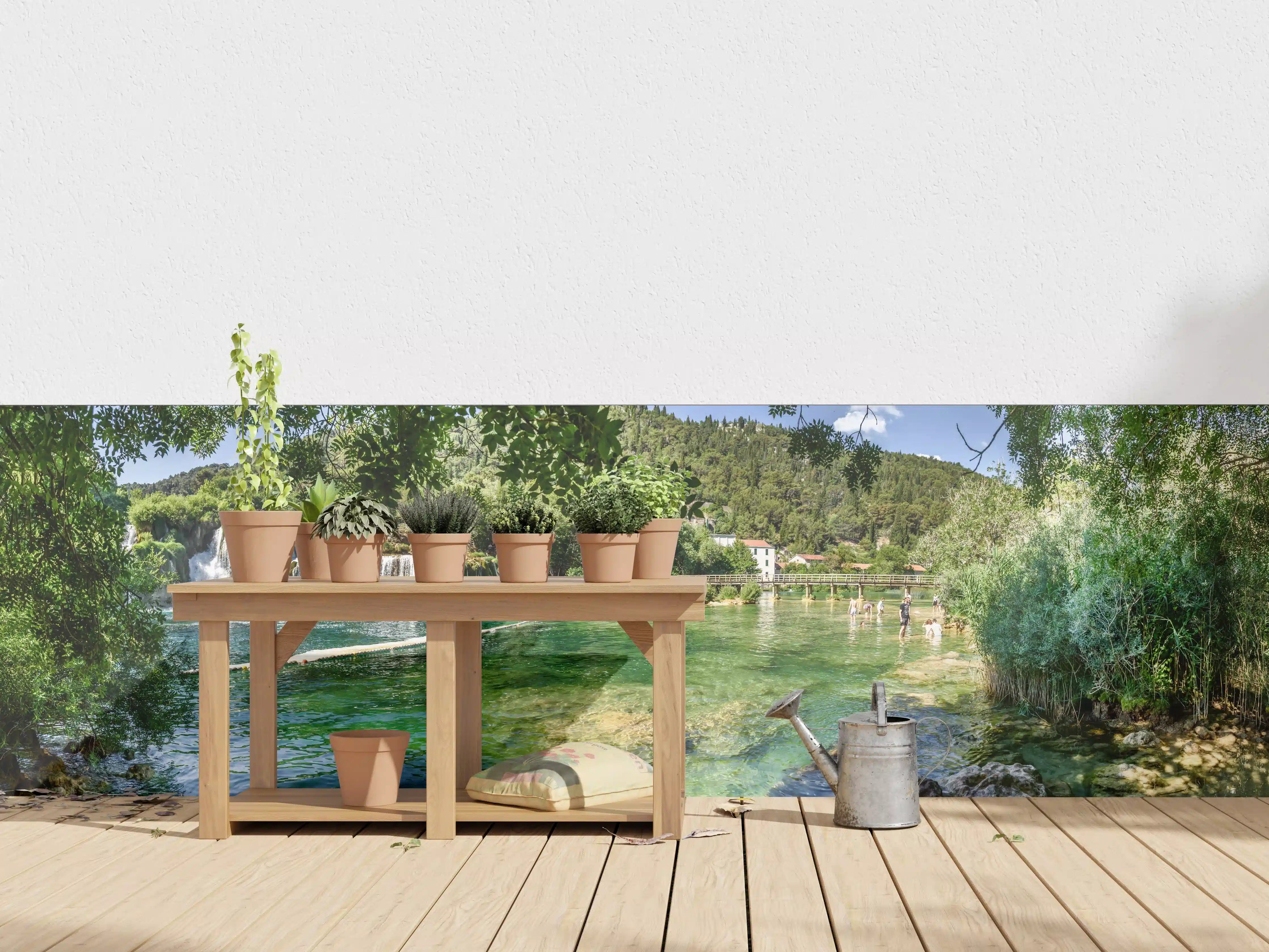 Wandverkleidung außen - Mediterraner Wasserfall