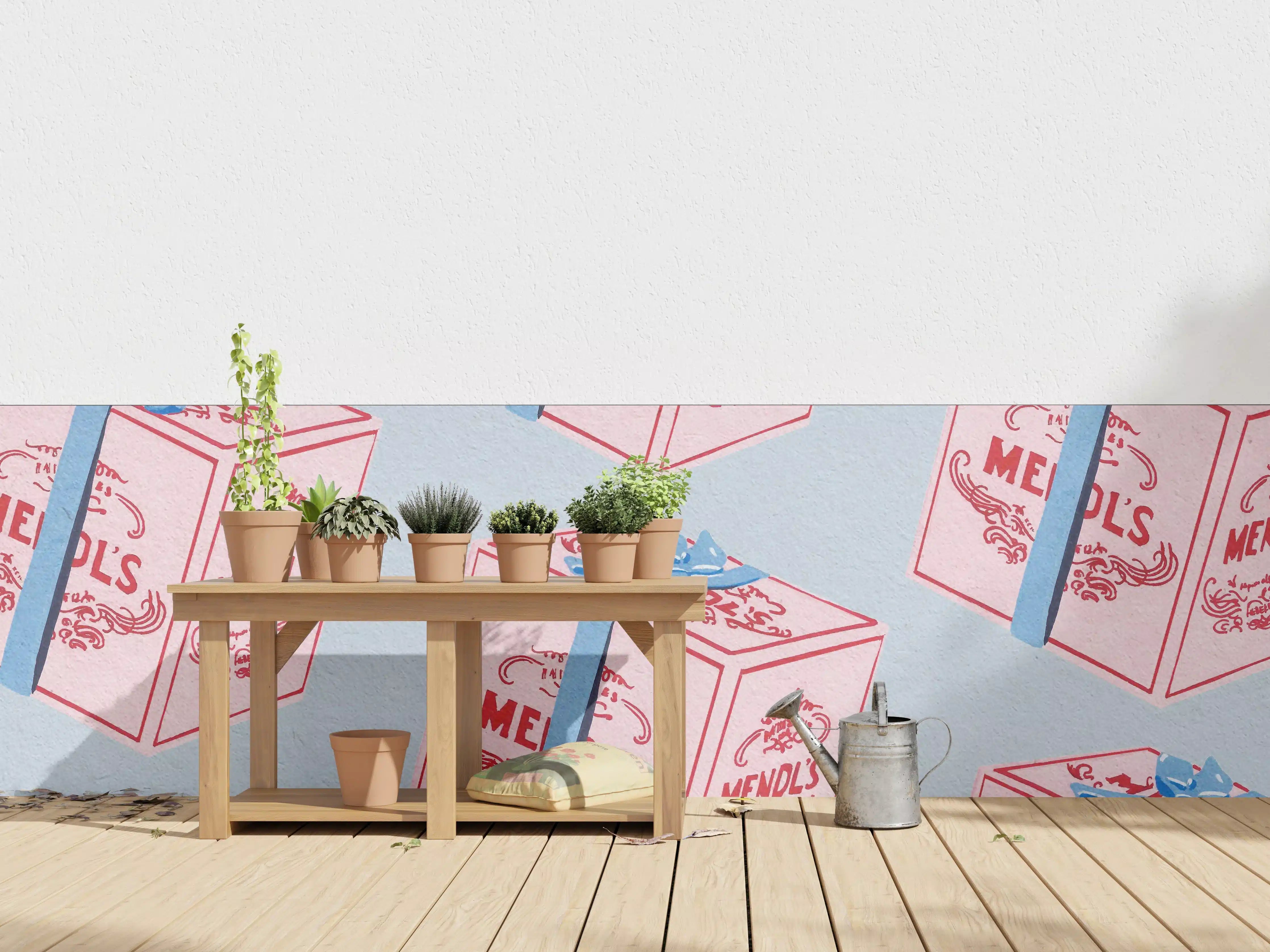 Wandverkleidung außen - Mendl's Vintage Box Muster