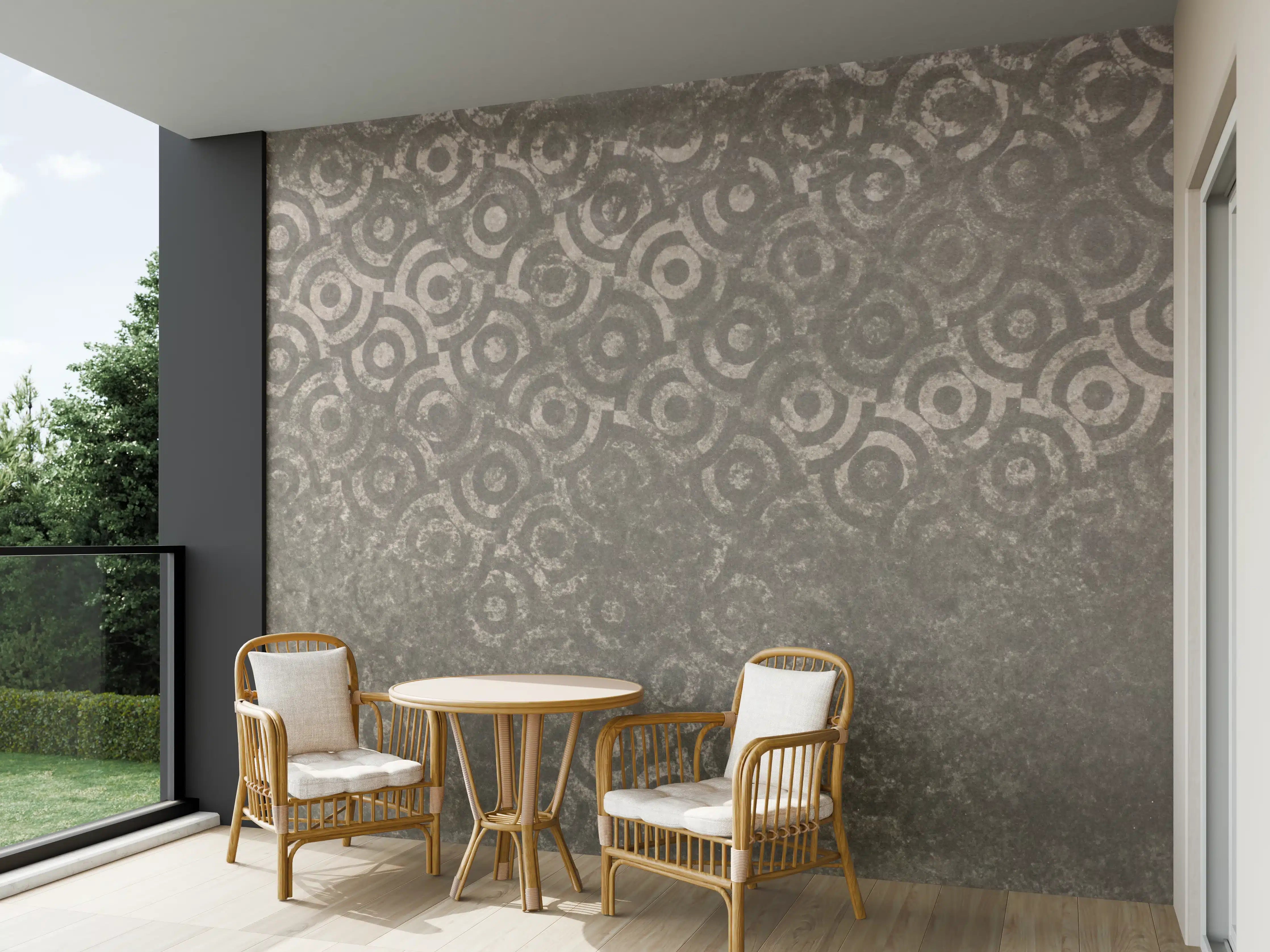 Wandverkleidung außen - Metallic-Textur mit Muster in Grau