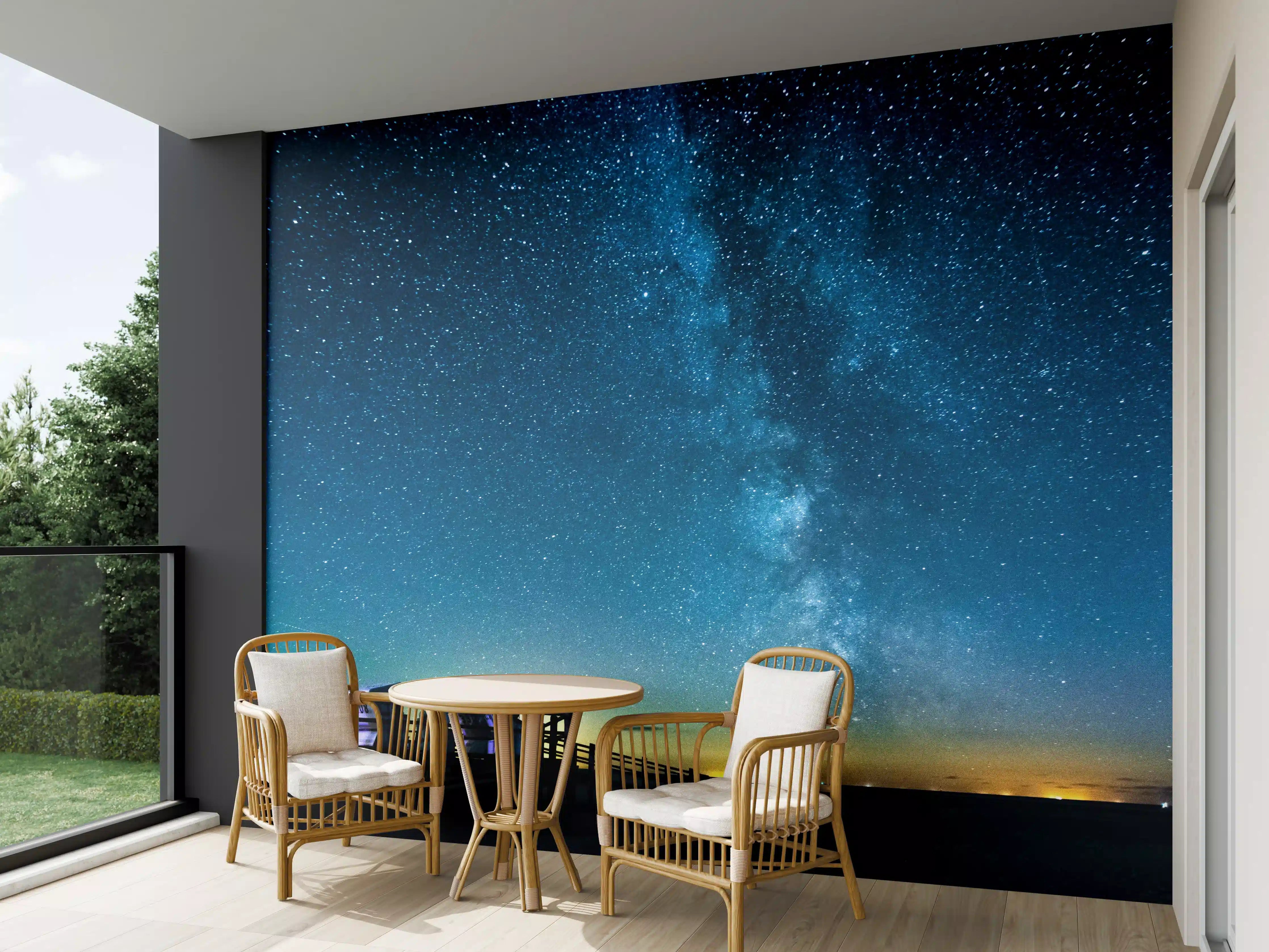 Wandverkleidung außen - Milchstraße bei Nacht über der Nordsee