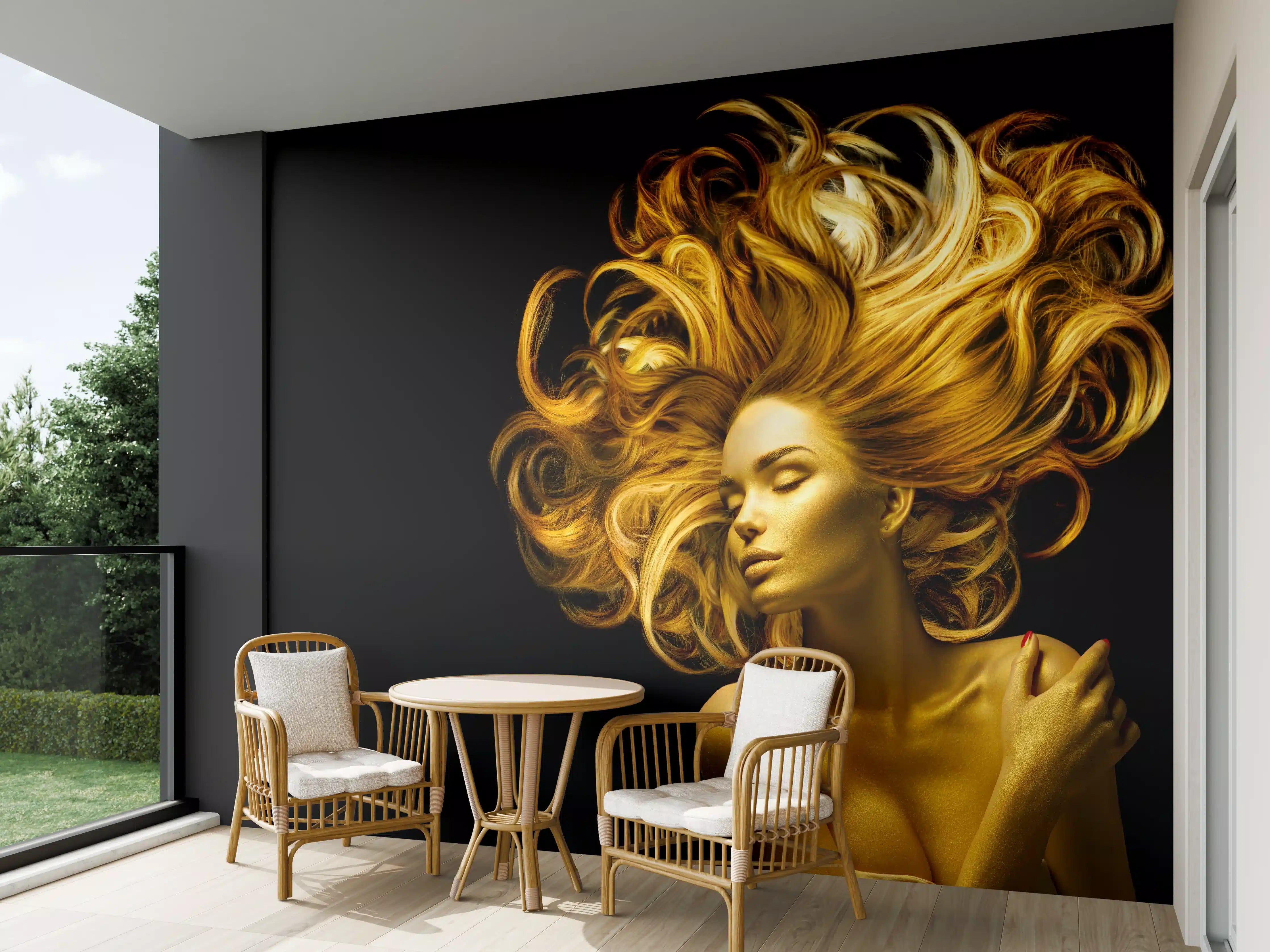 Wandverkleidung außen - Model in Gold