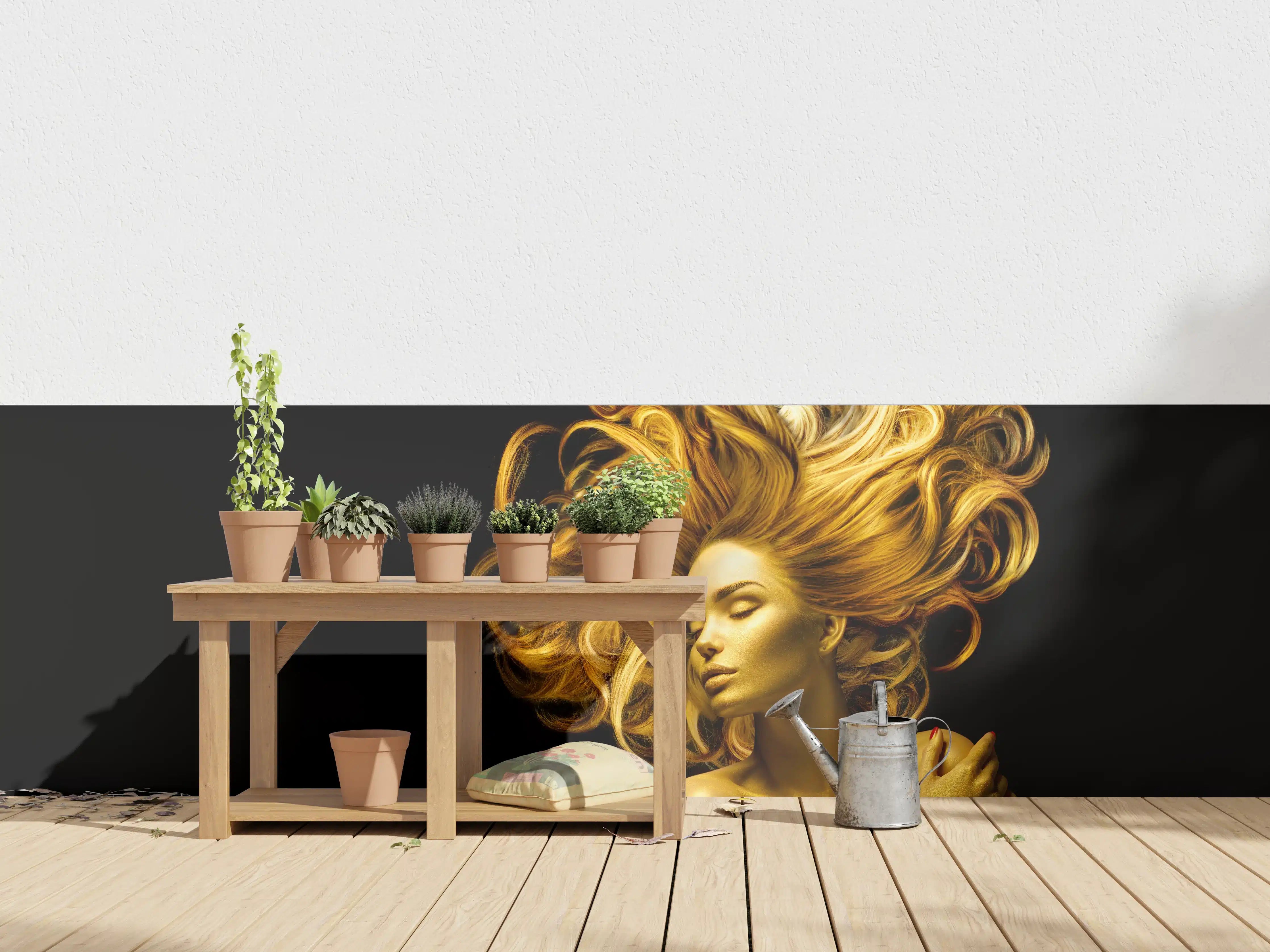 Wandverkleidung außen - Model in Gold