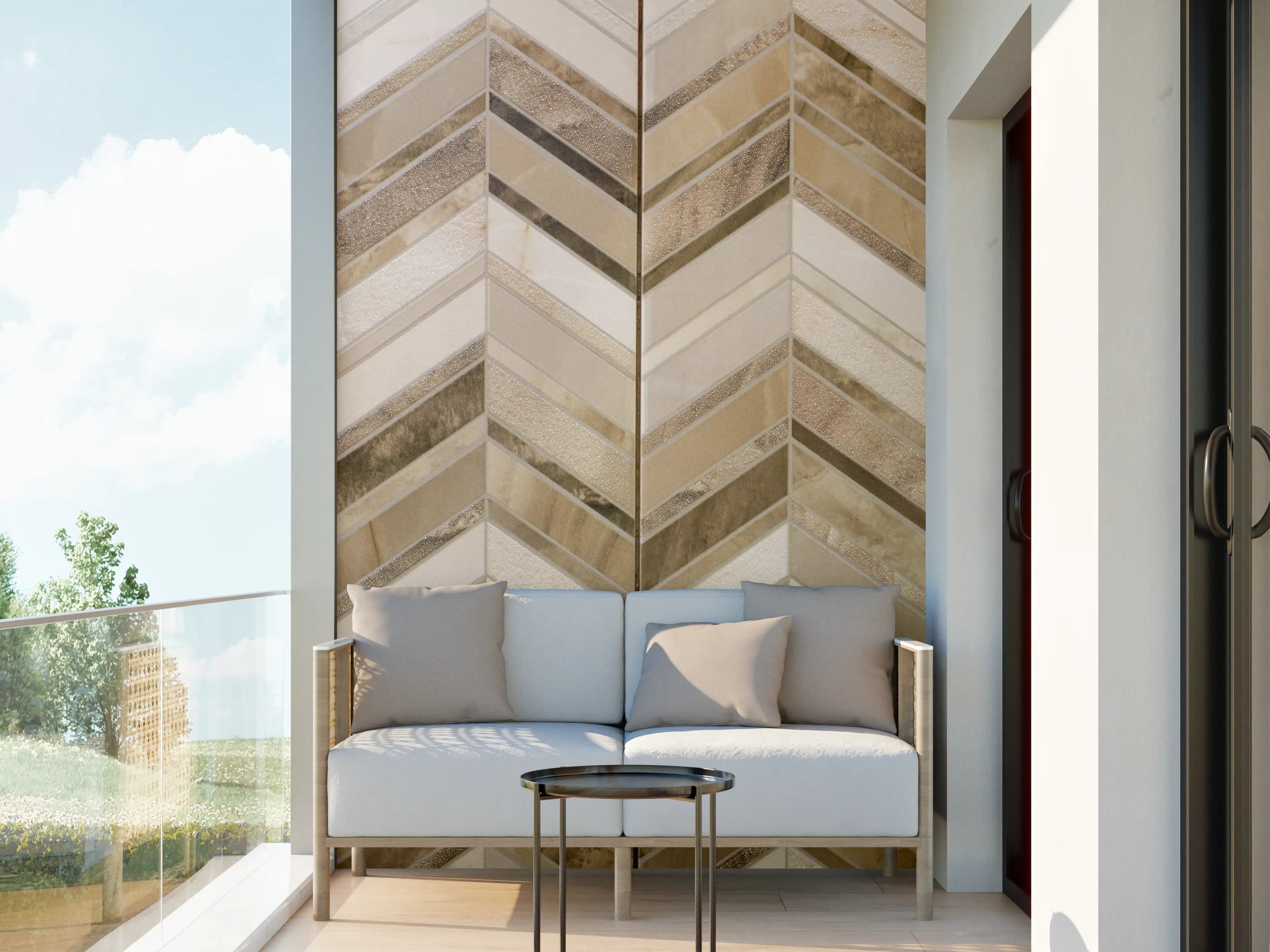 Wandverkleidung außen - Moderne Beige-Creme Wandfliesen