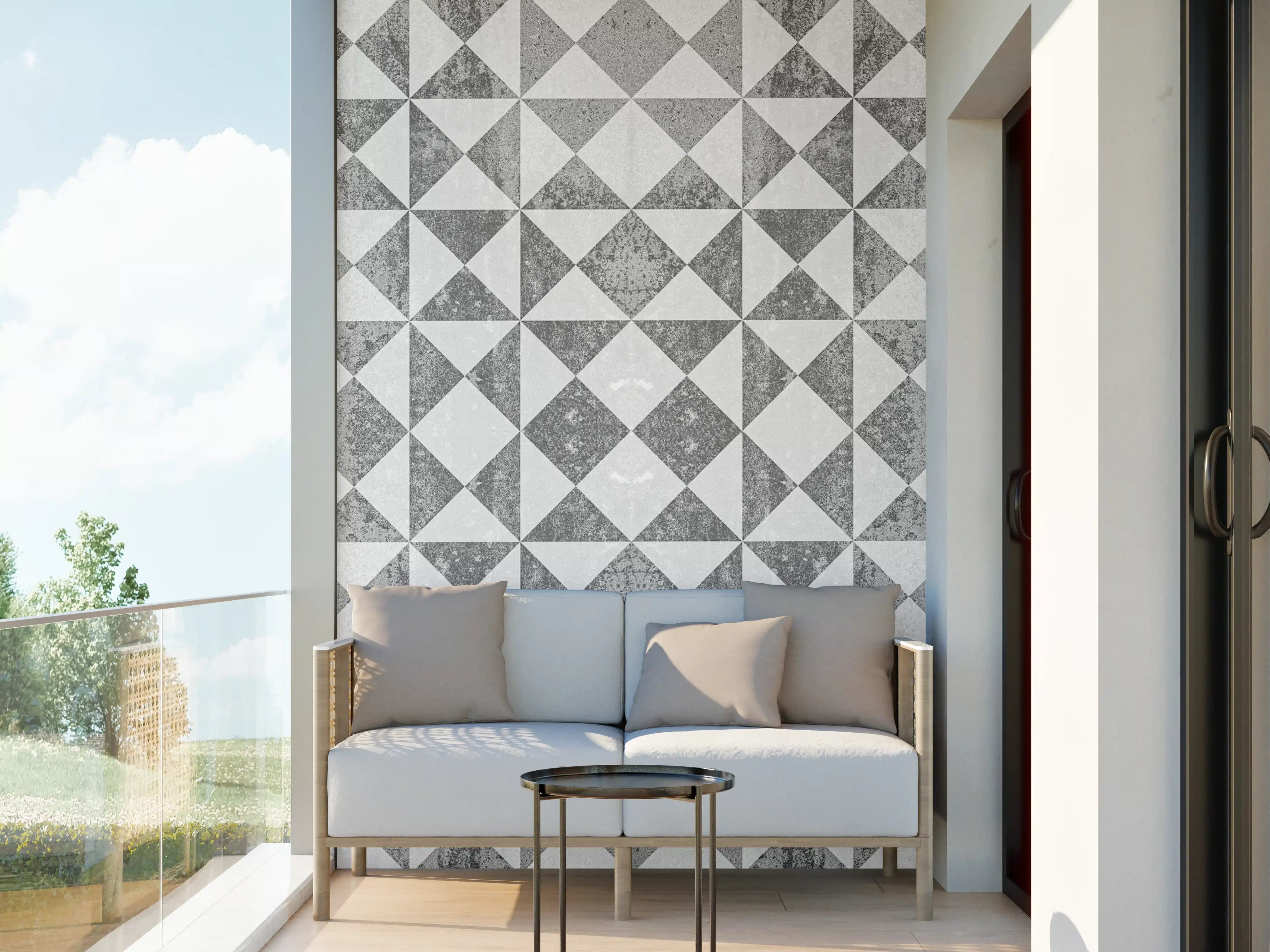 Wandverkleidung außen - Moderne Grautöne mit geometrischem Muster