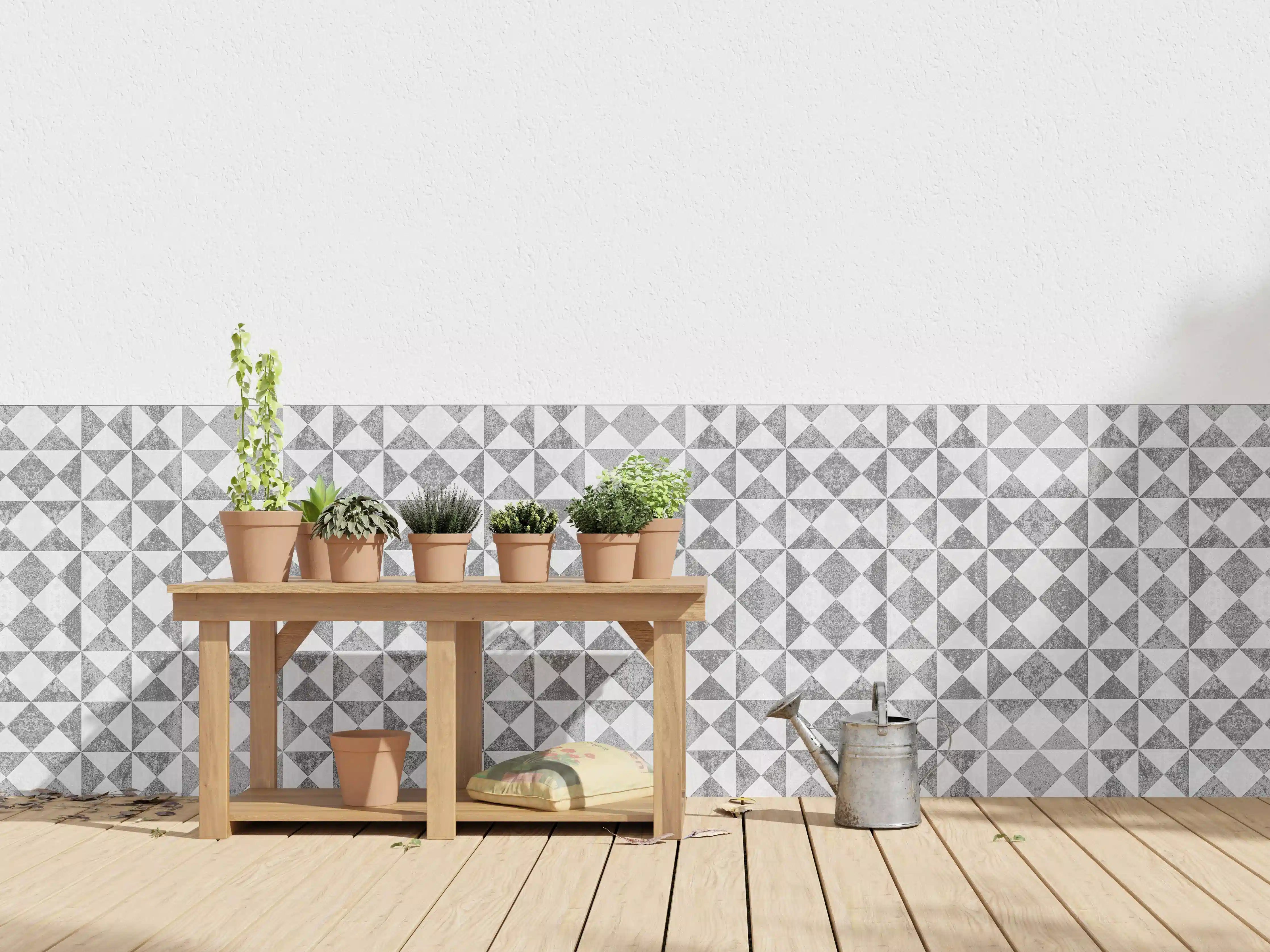 Wandverkleidung außen - Moderne Grautöne mit geometrischem Muster