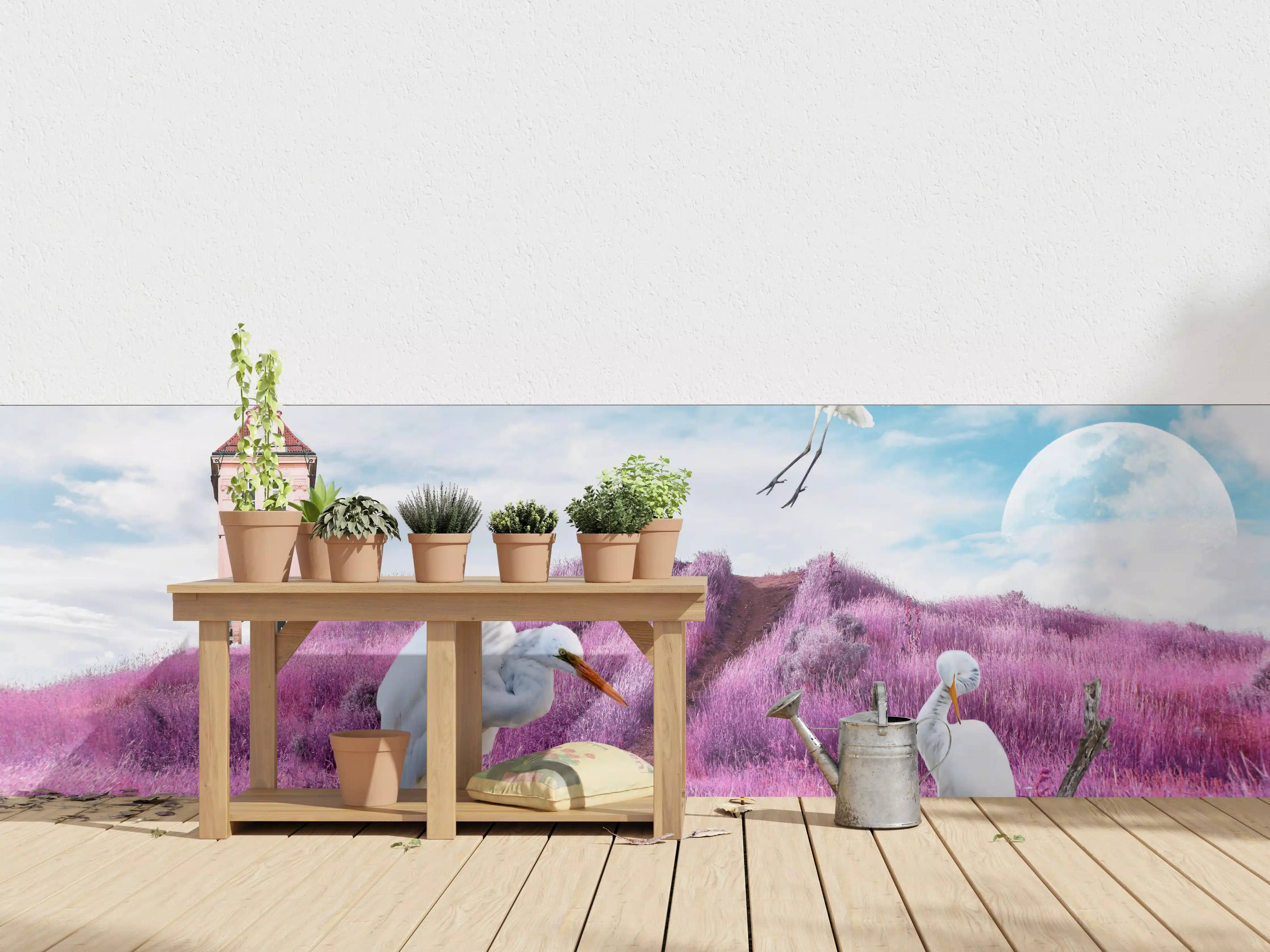 Wandverkleidung außen - Moderne Kunstcollage - Bergige Region