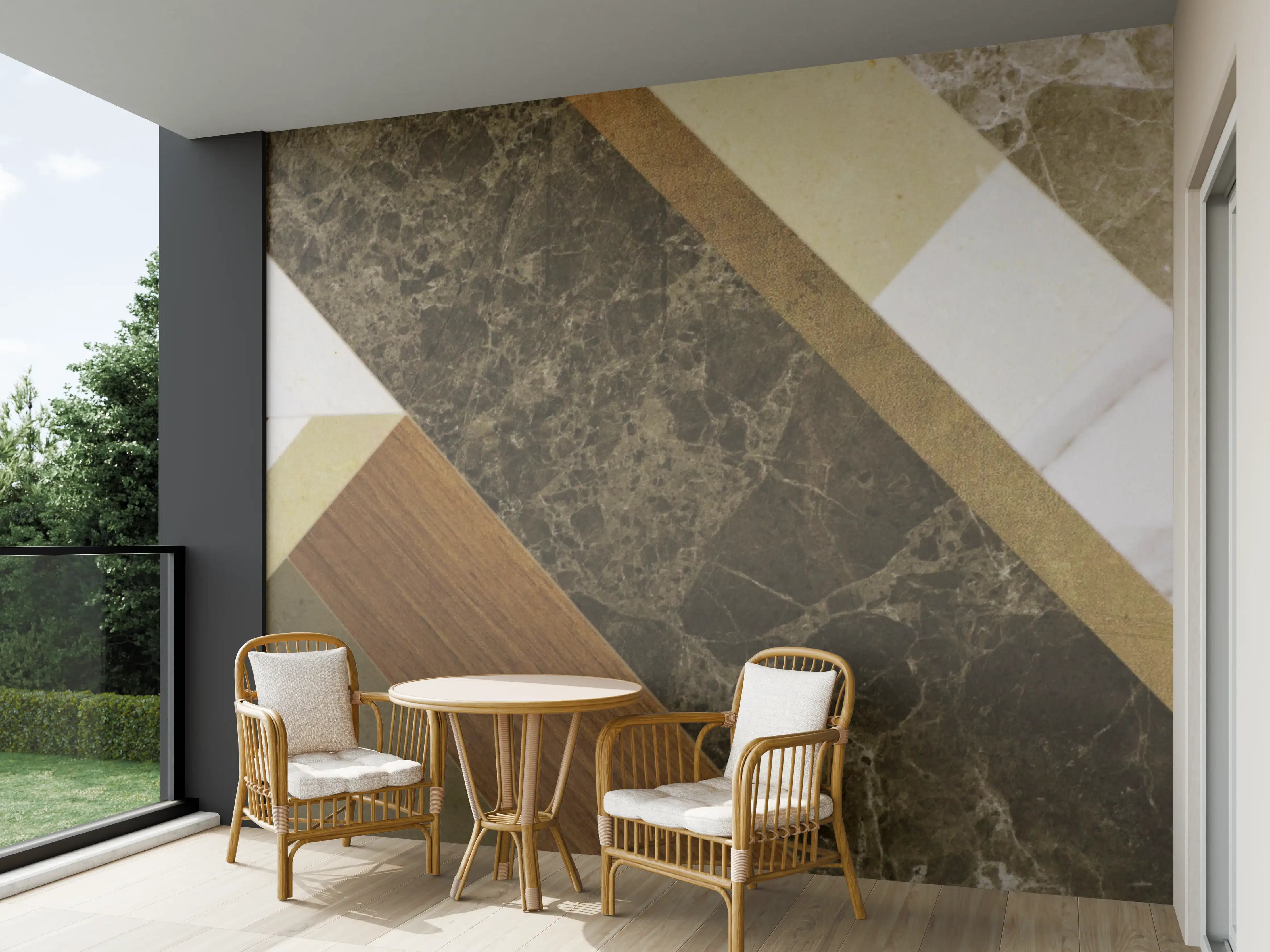 Wandverkleidung außen - Moderne Marmor-Textur in Erdtönen