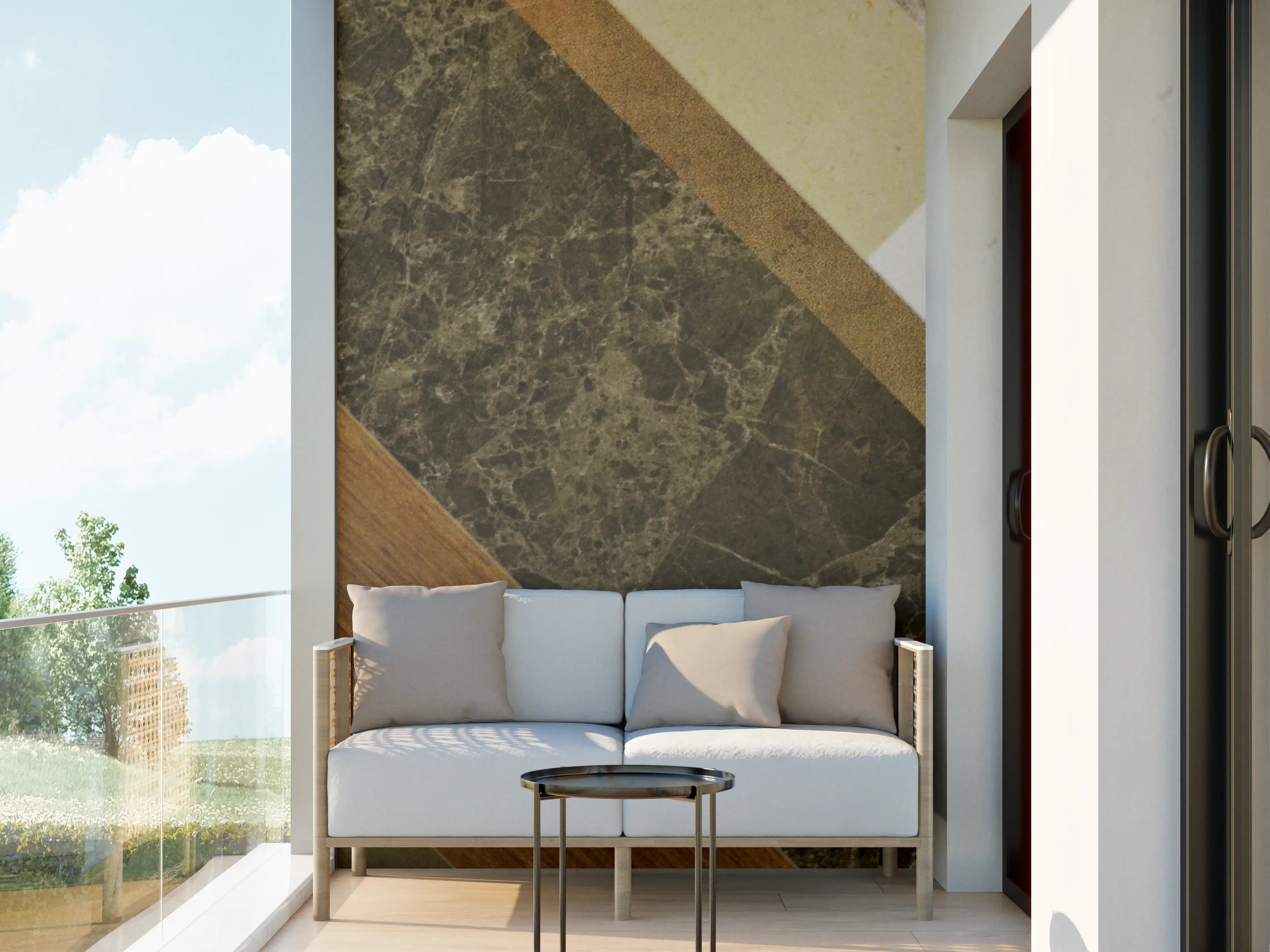 Wandverkleidung außen - Moderne Marmor-Textur in Erdtönen