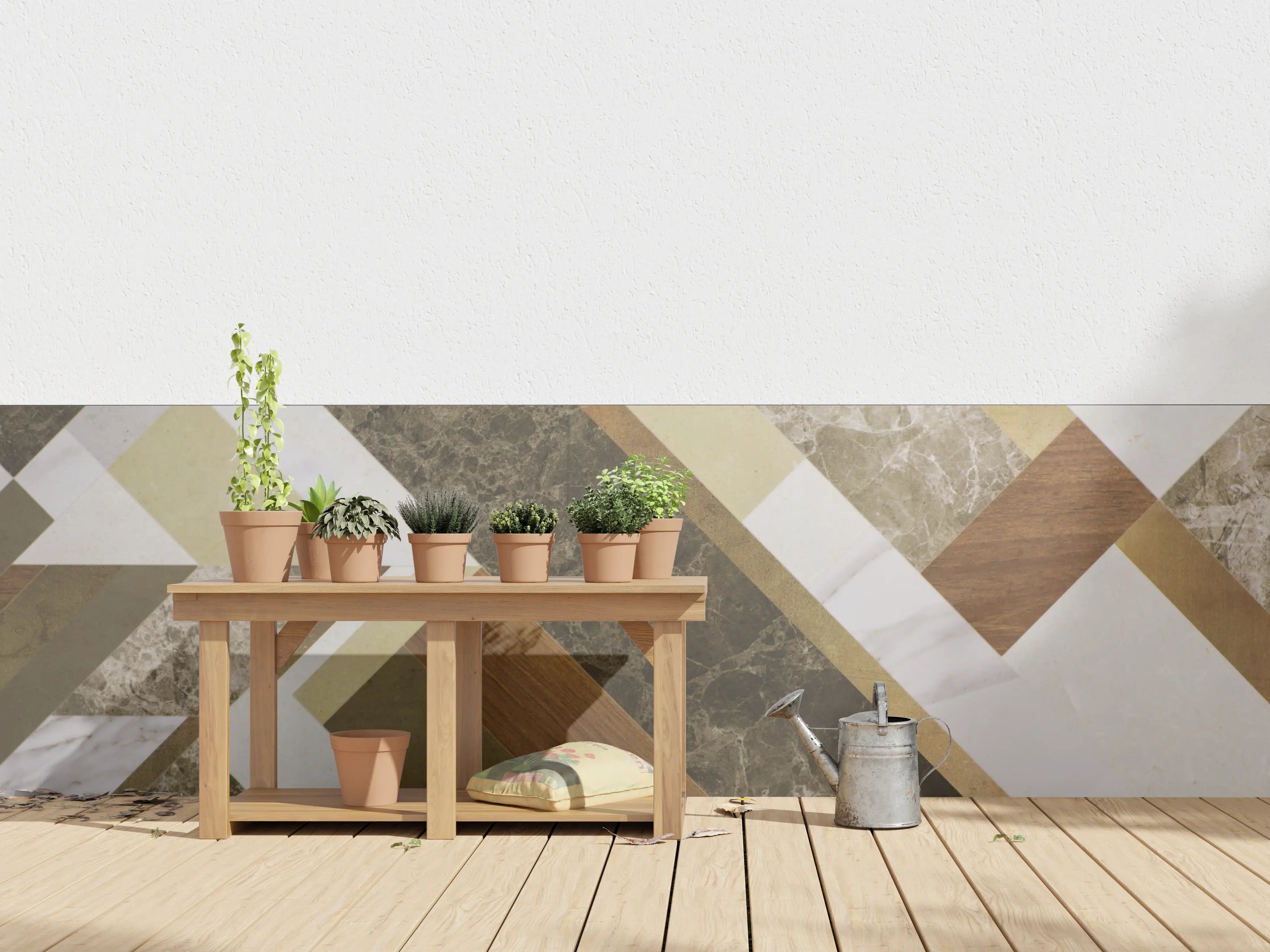 Wandverkleidung außen - Moderne Marmor-Textur in Erdtönen