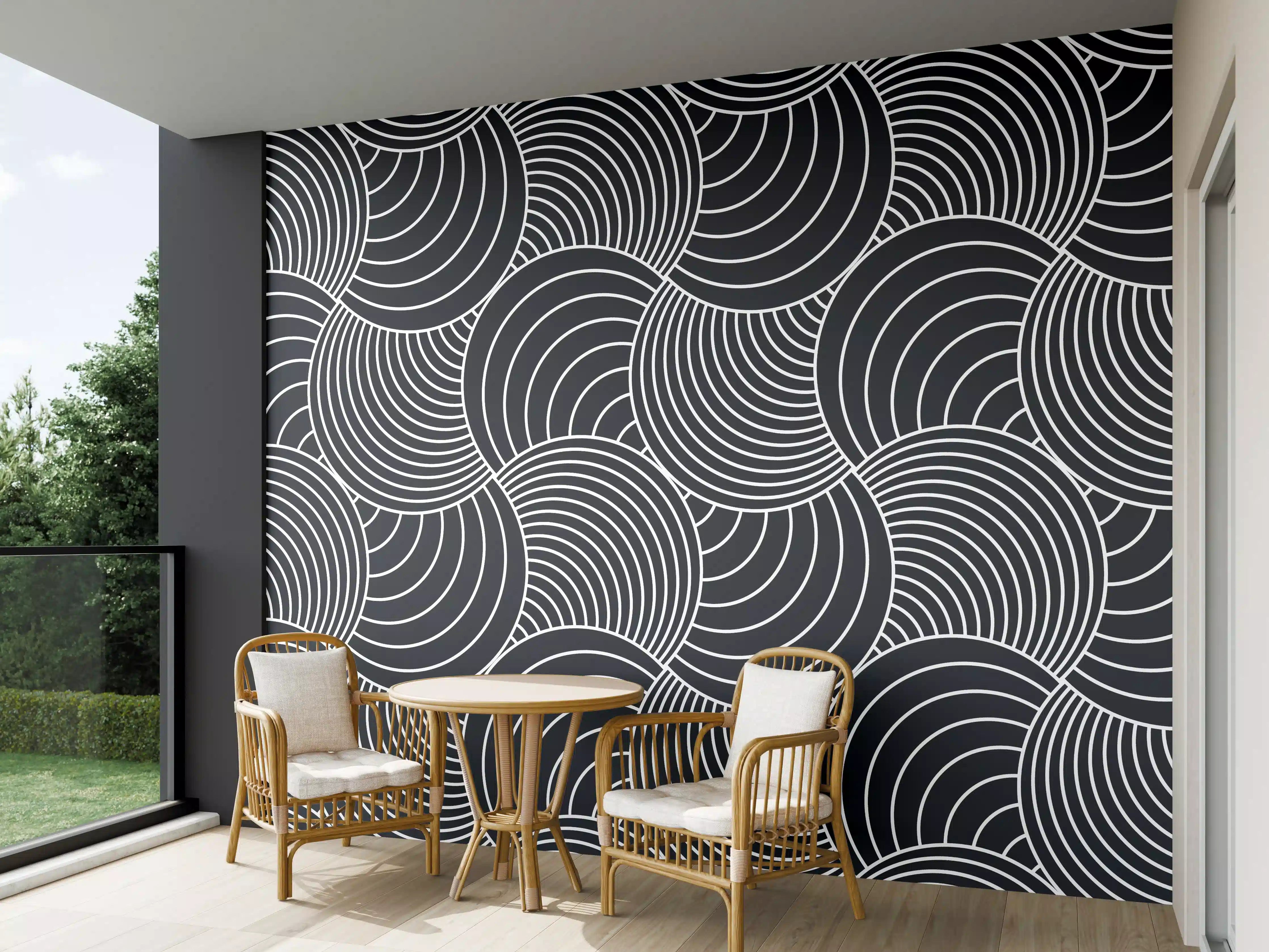 Wandverkleidung außen - Moderne Wasserwelle mit Grau-Details